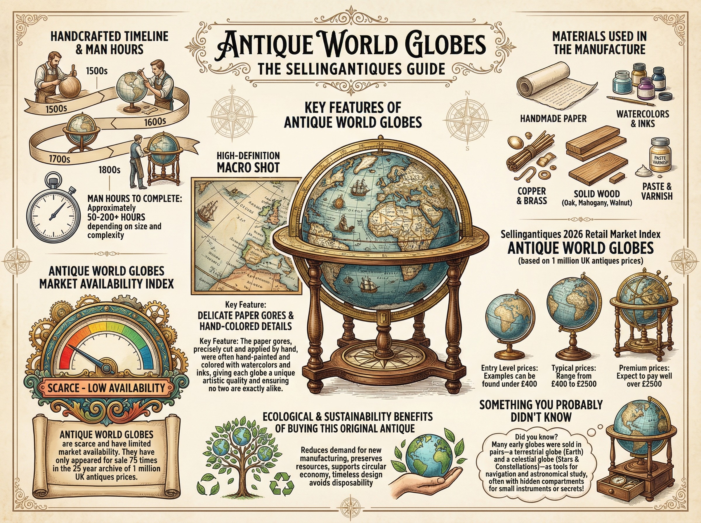 Antique World Globes Guide Infographic