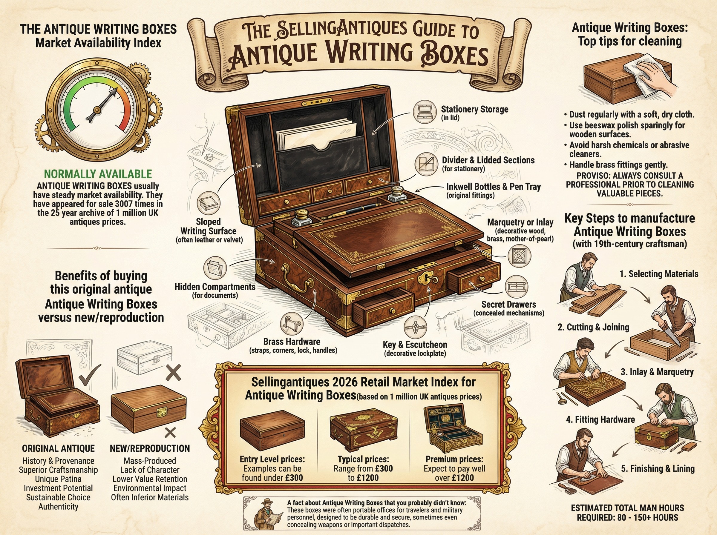 Antique Writing Boxes Guide Infographic