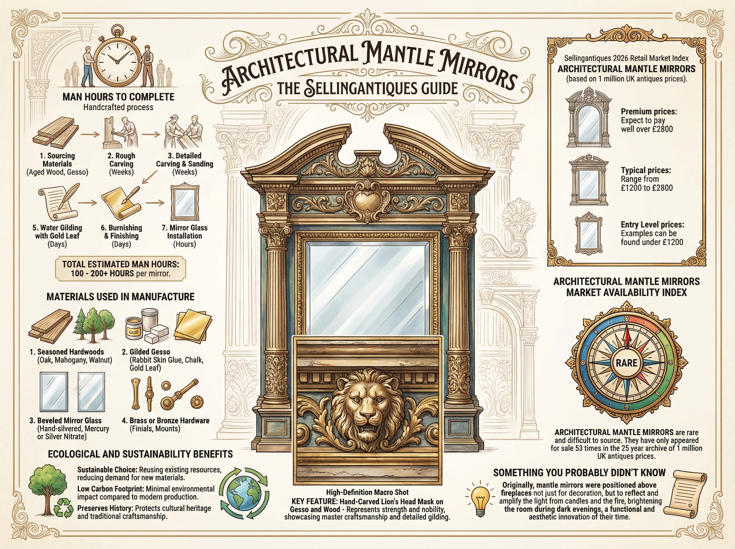 Architectural Mantle Mirrors Guide Infographic