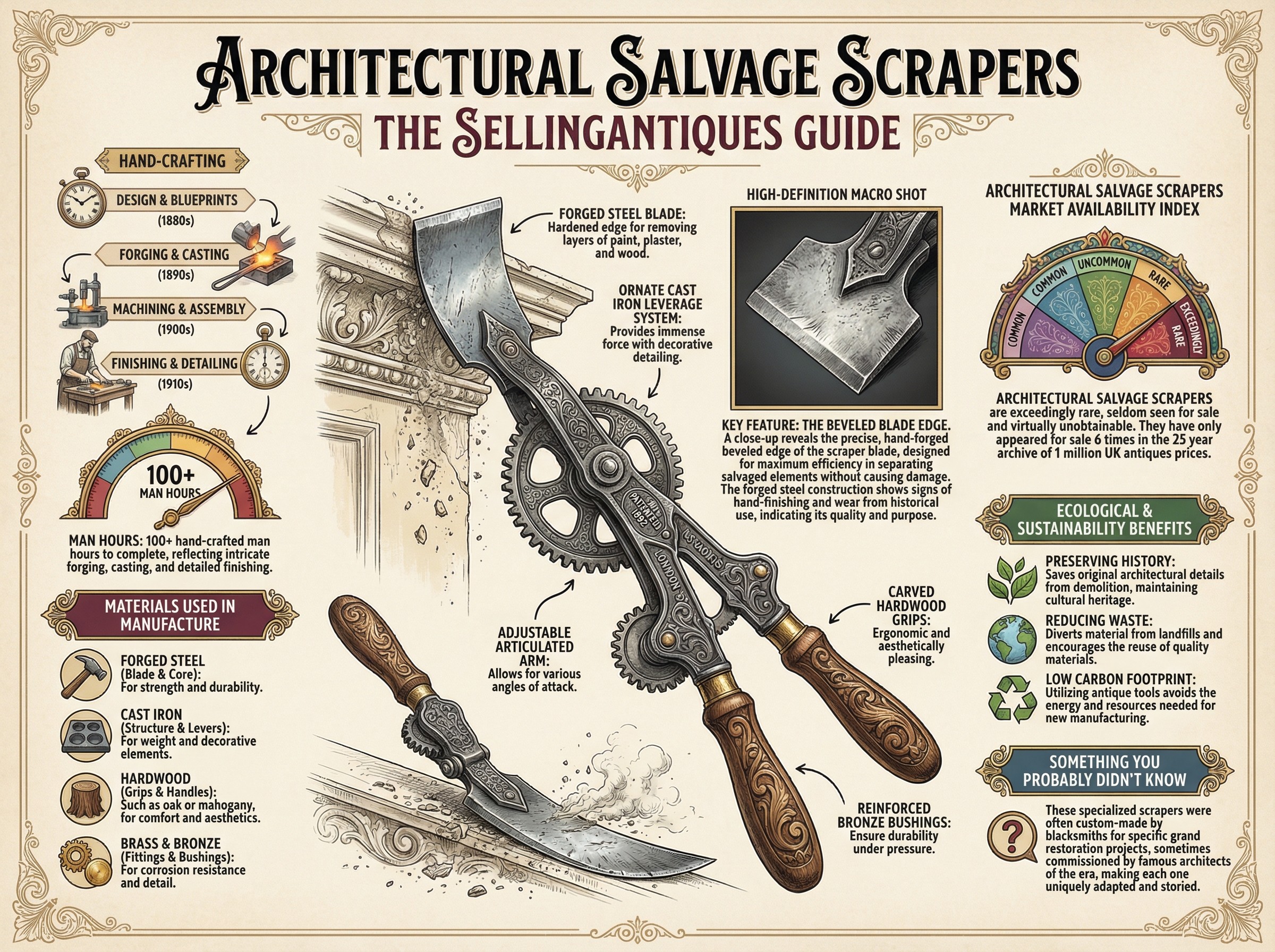 Architectural Salvage Scrapers Guide Infographic