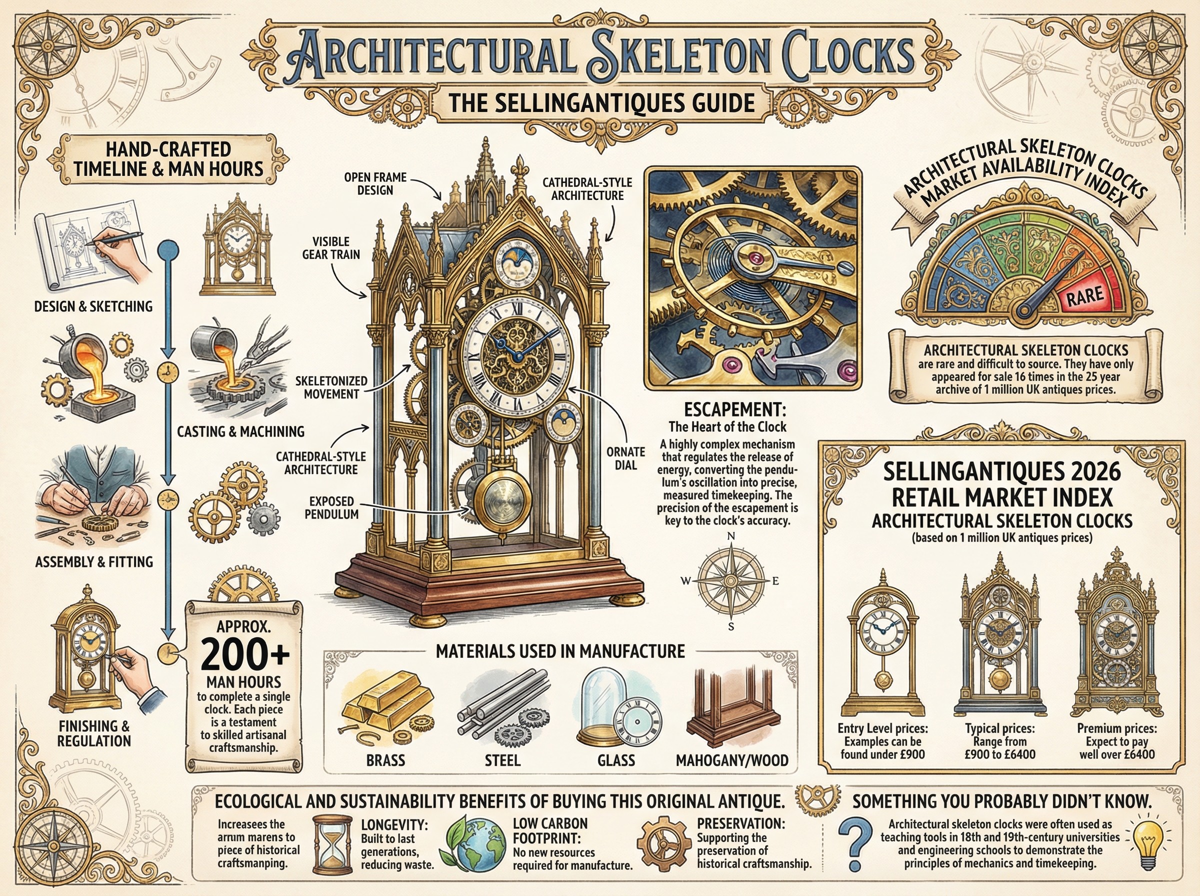 Architectural Skeleton Clocks Guide Infographic