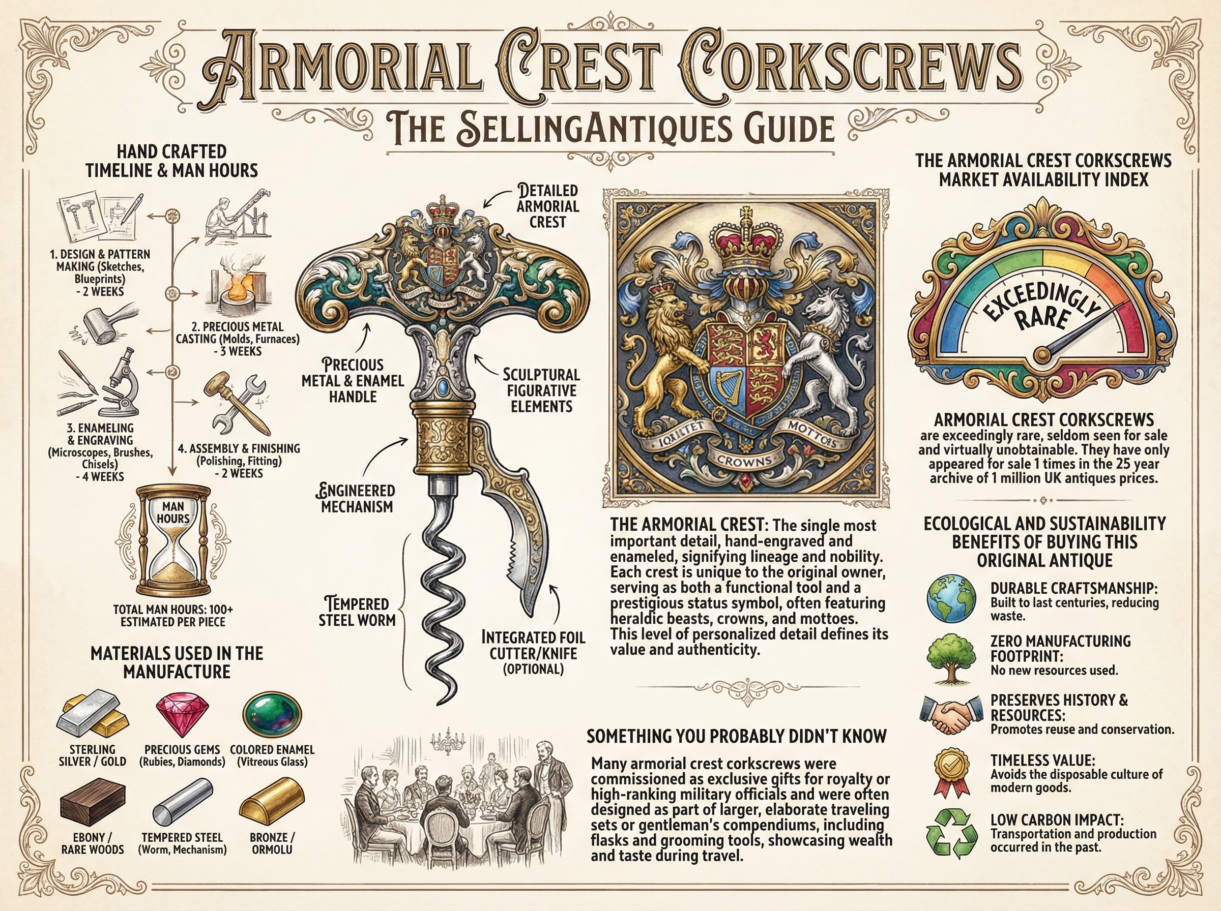 Armorial Crest Corkscrews Guide Infographic