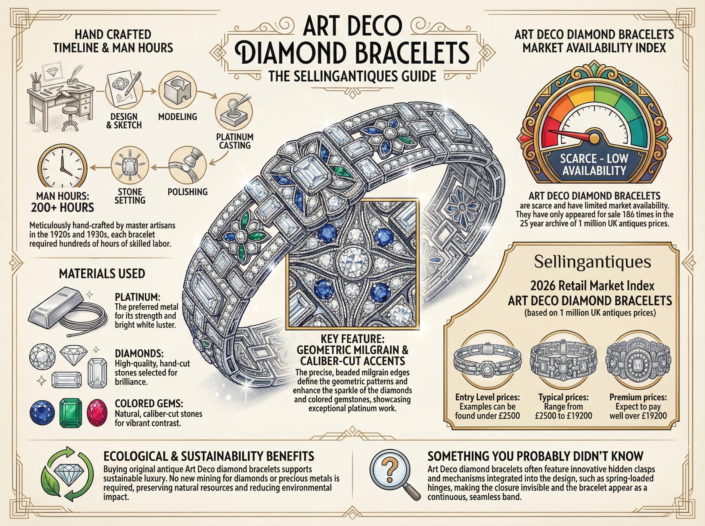 Art Deco Diamond Bracelets Guide Infographic