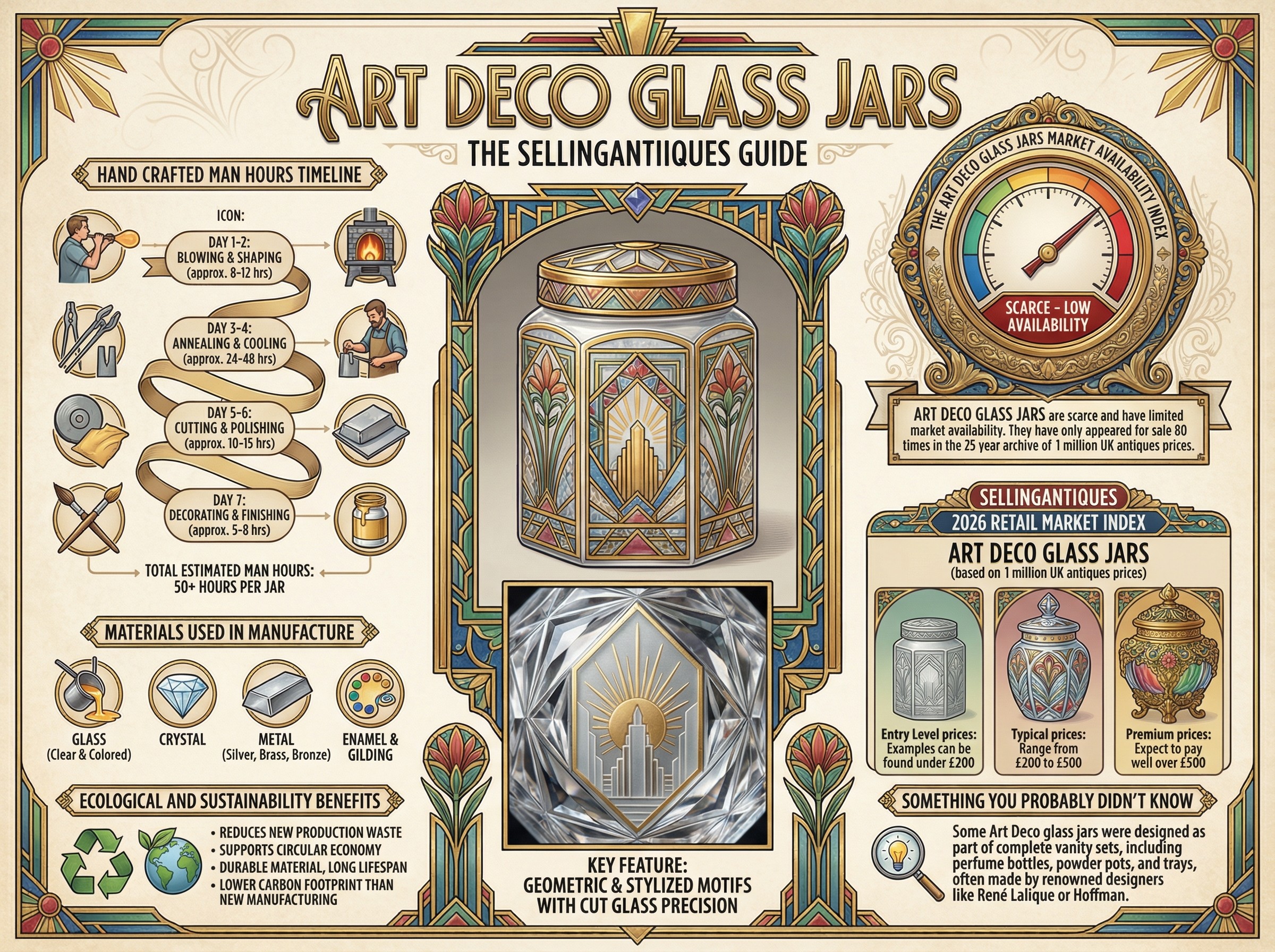 Art Deco Glass Jars Guide Infographic