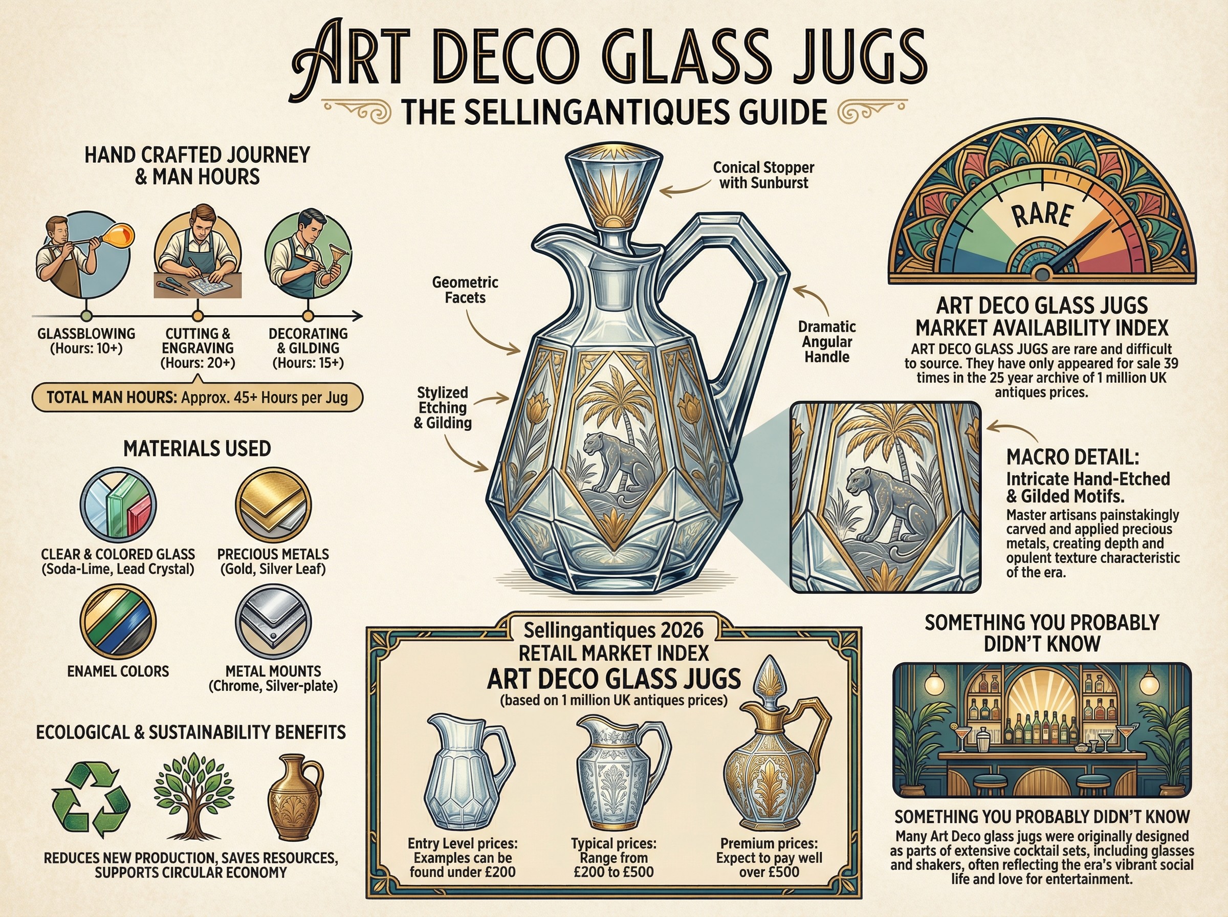 Art Deco Glass Jugs Guide Infographic