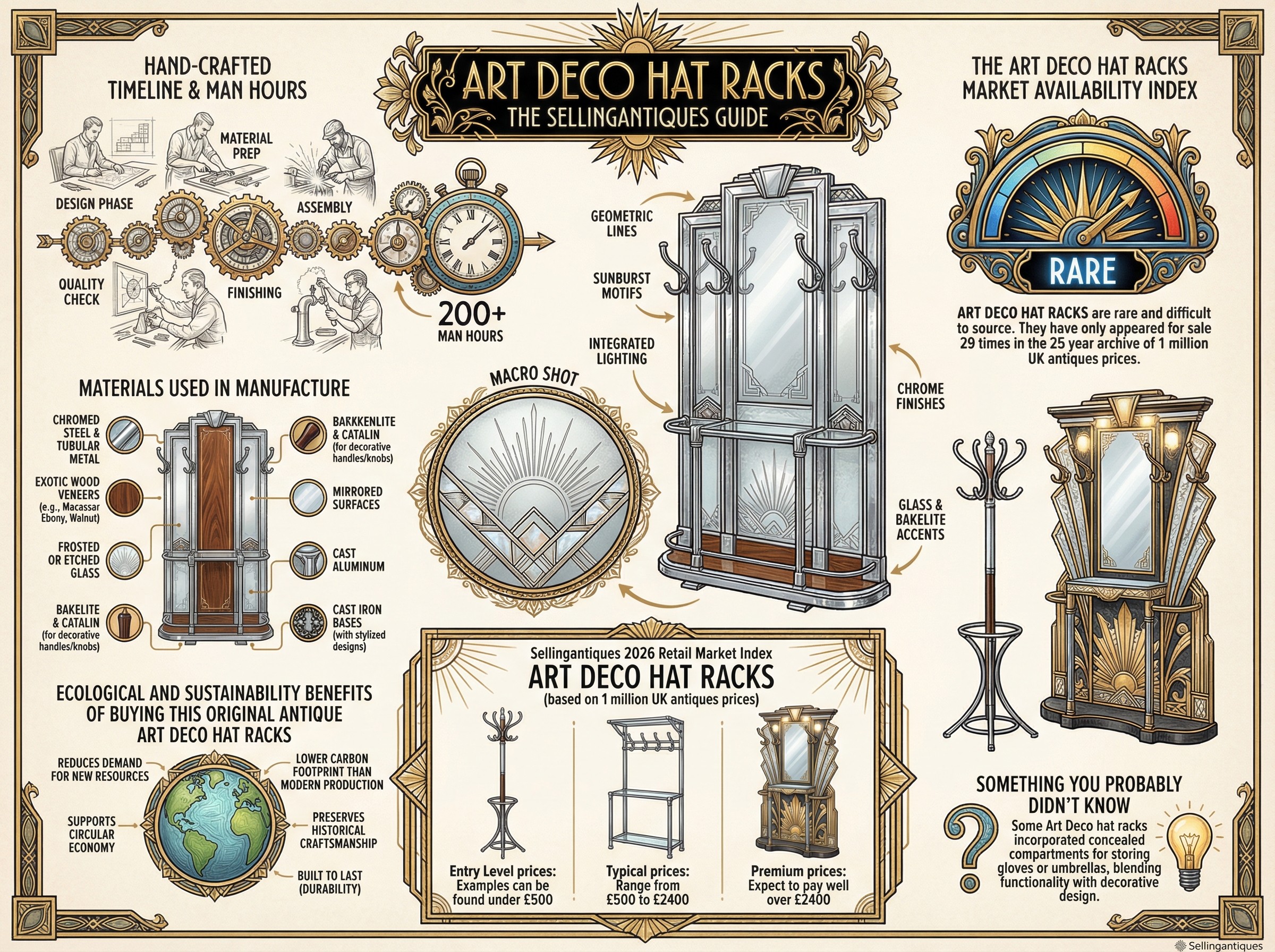 Art Deco Hat Racks Guide Infographic