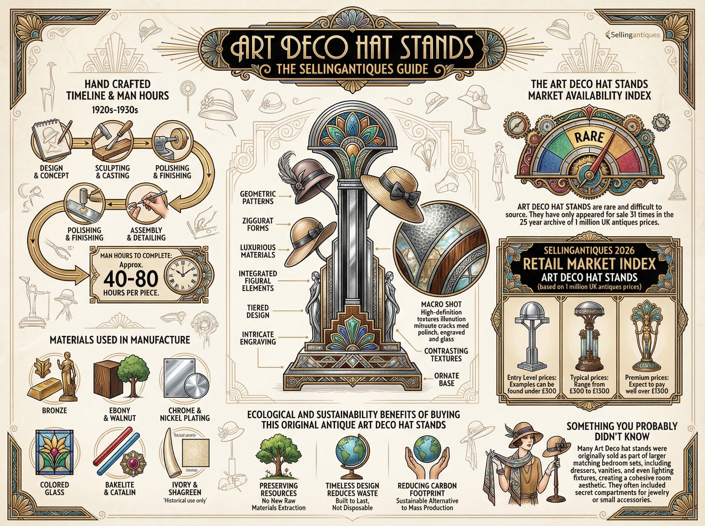 Art Deco Hat Stands Guide Infographic