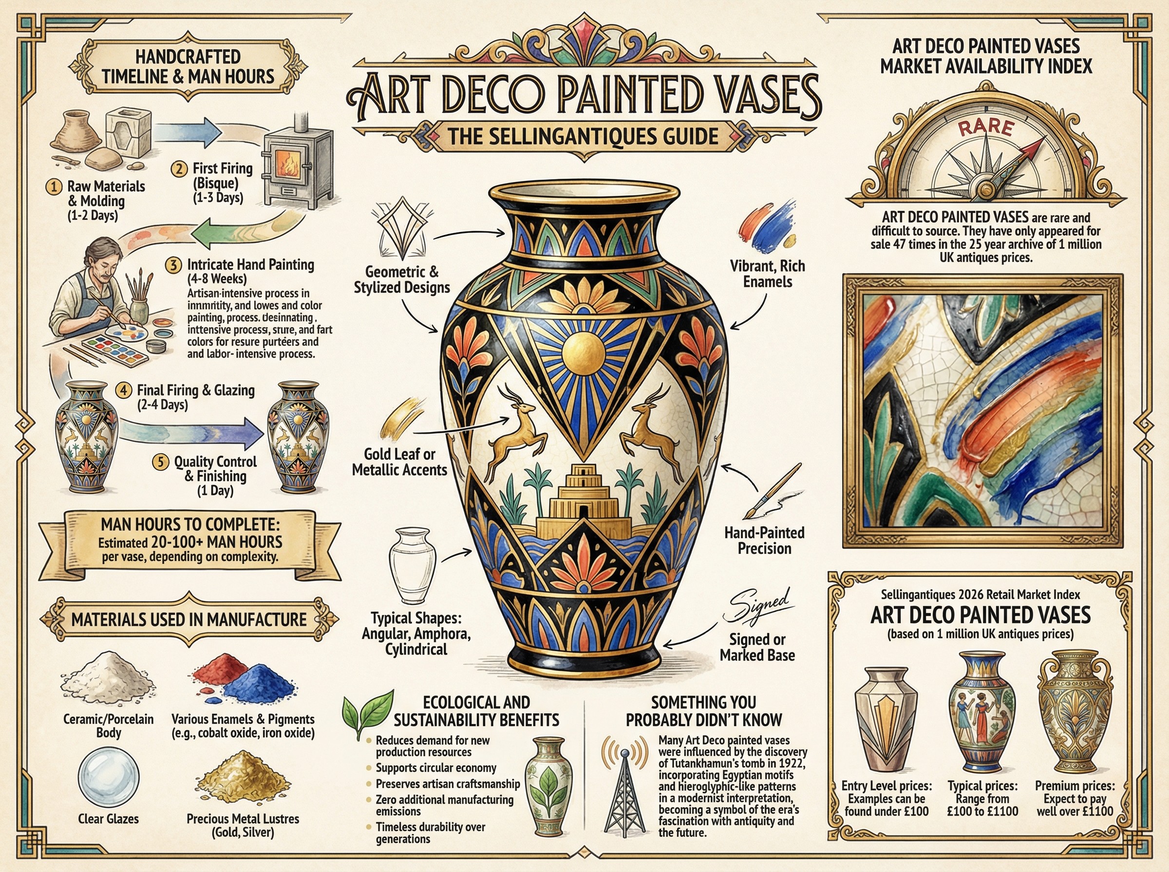 Art Deco Painted Vases Guide Infographic
