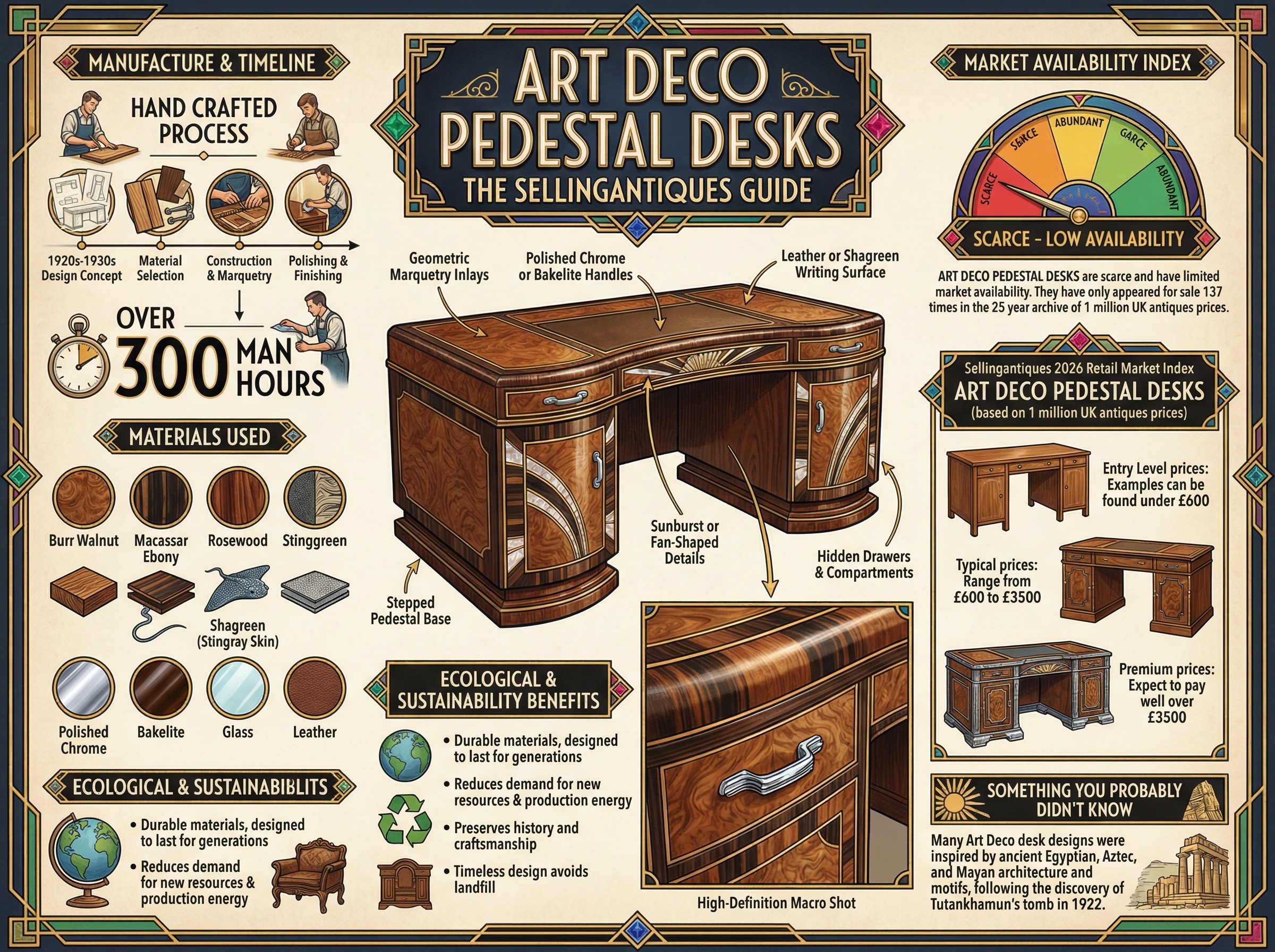 Art Deco Pedestal Desks Guide Infographic