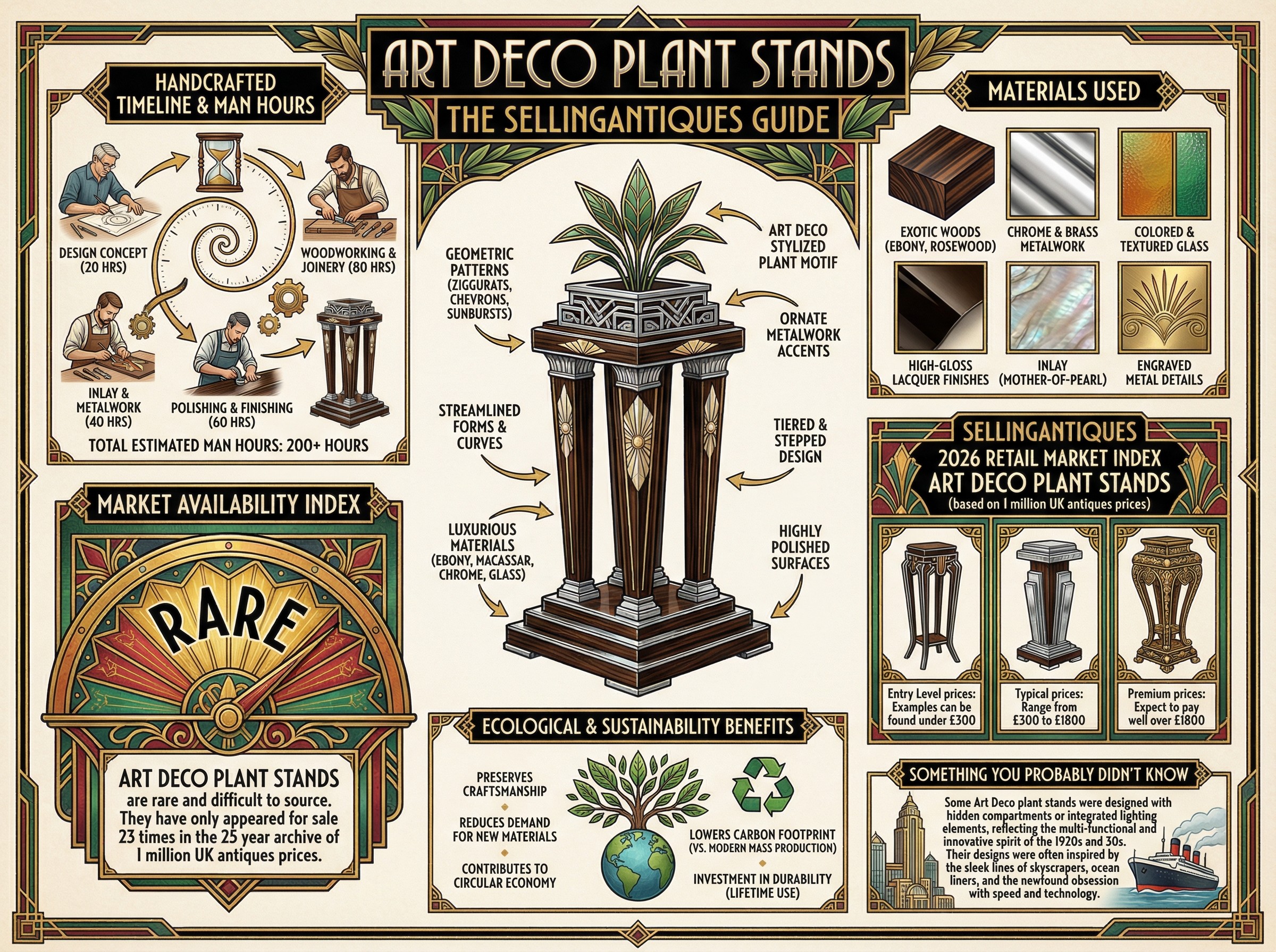 Art Deco Plant Stands Guide Infographic