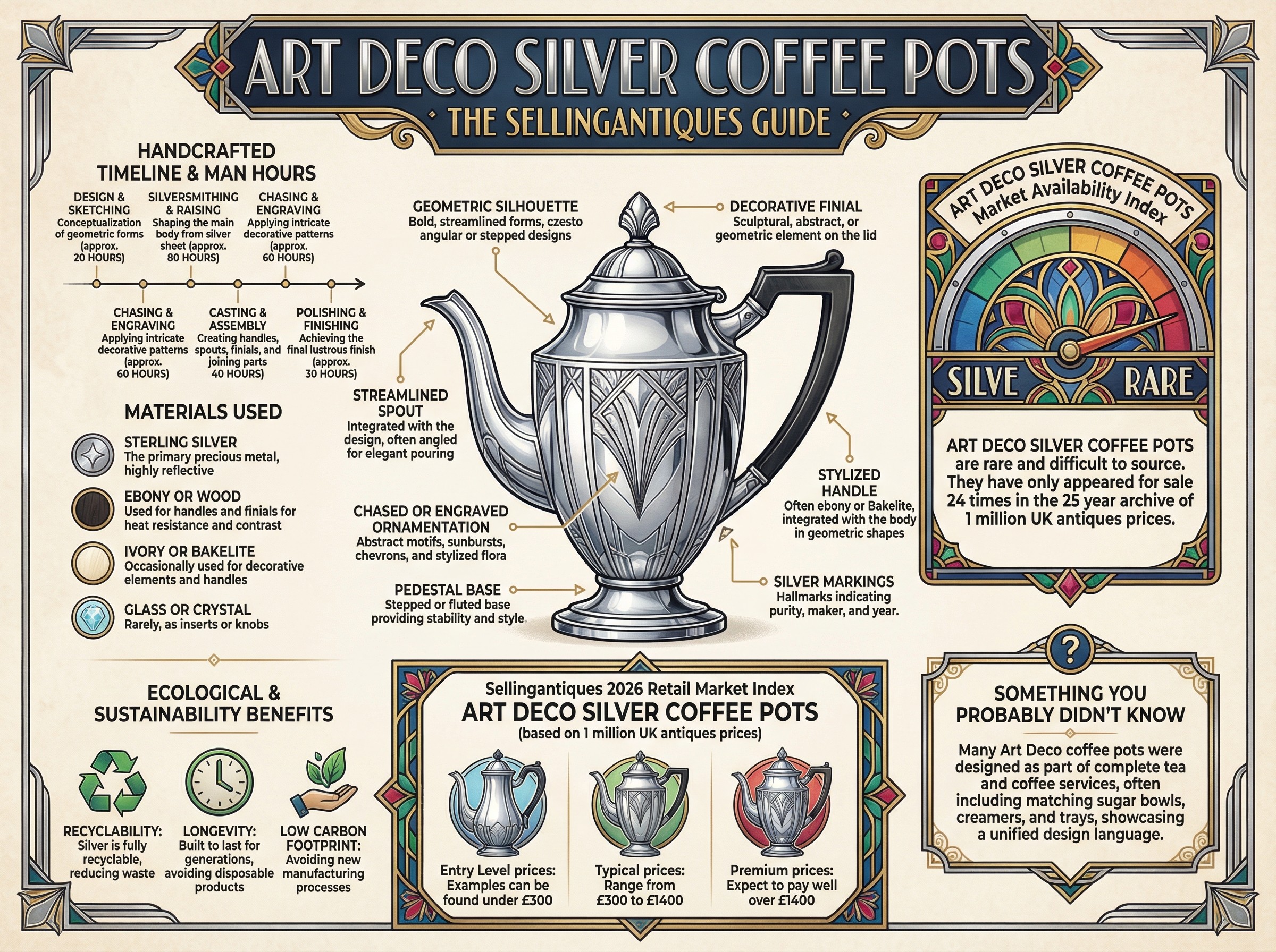 Art Deco Silver Coffee Pots Guide Infographic