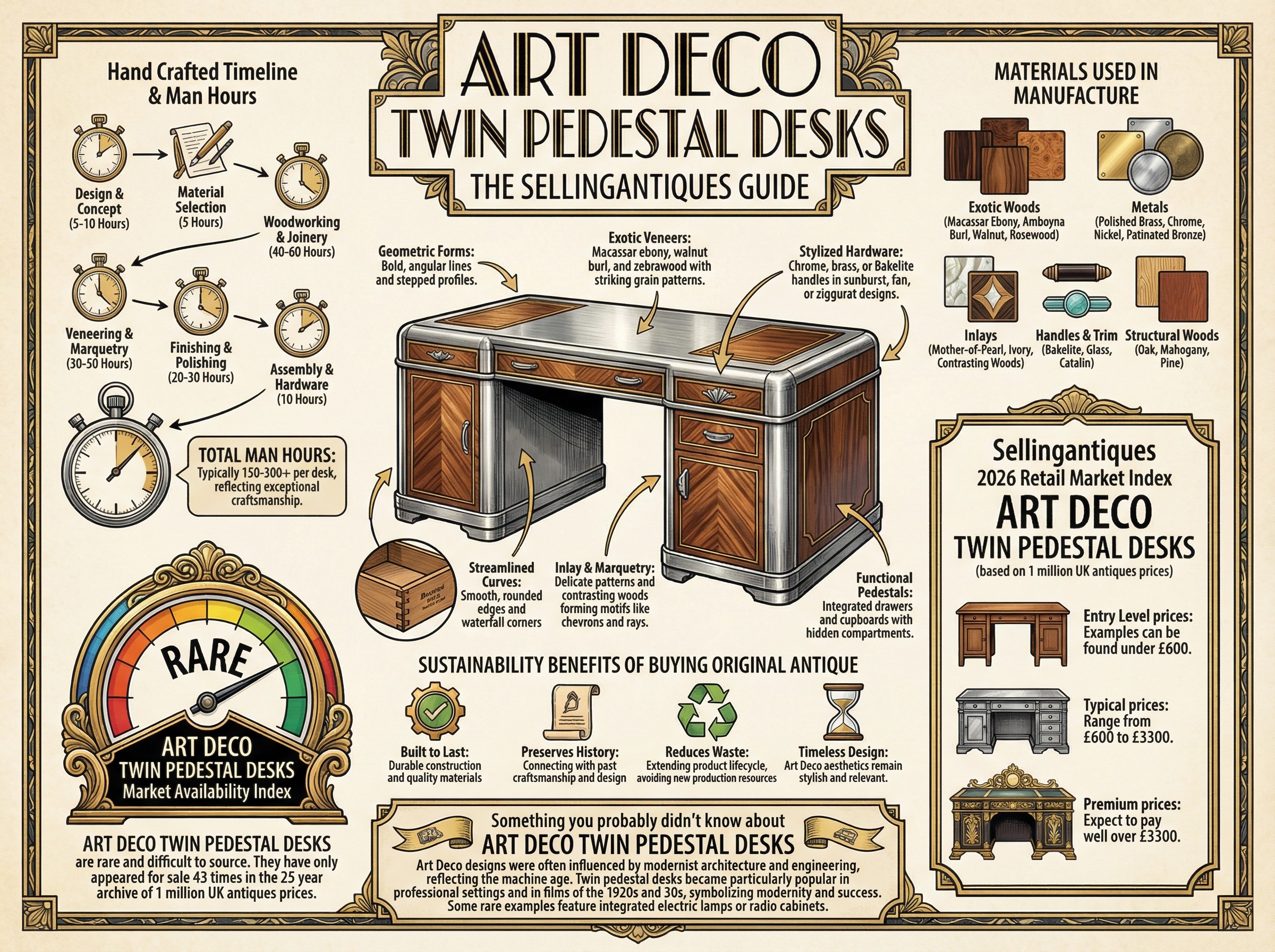 Art Deco Twin Pedestal Desks Guide Infographic