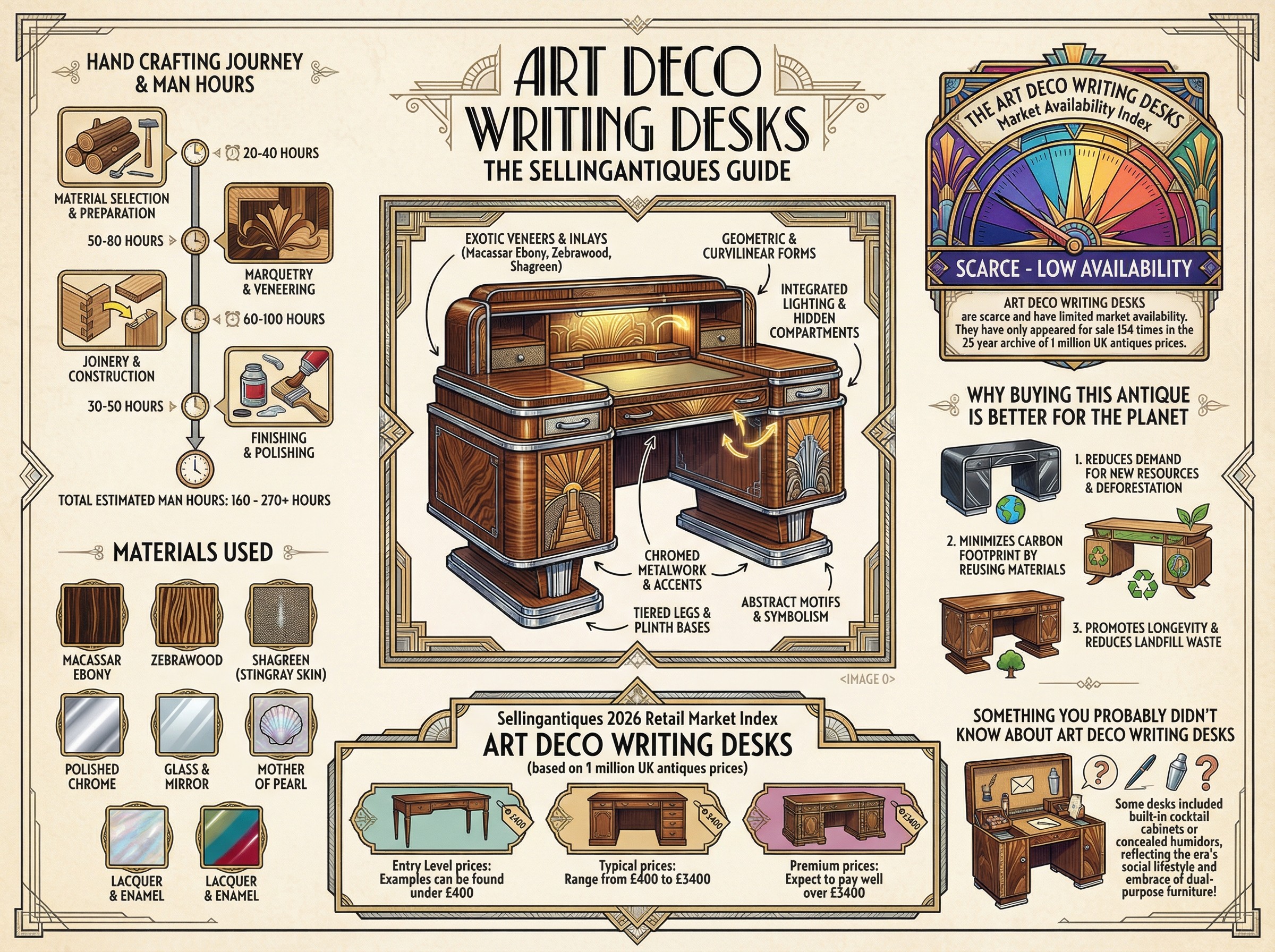 Art Deco Writing Desks Guide Infographic
