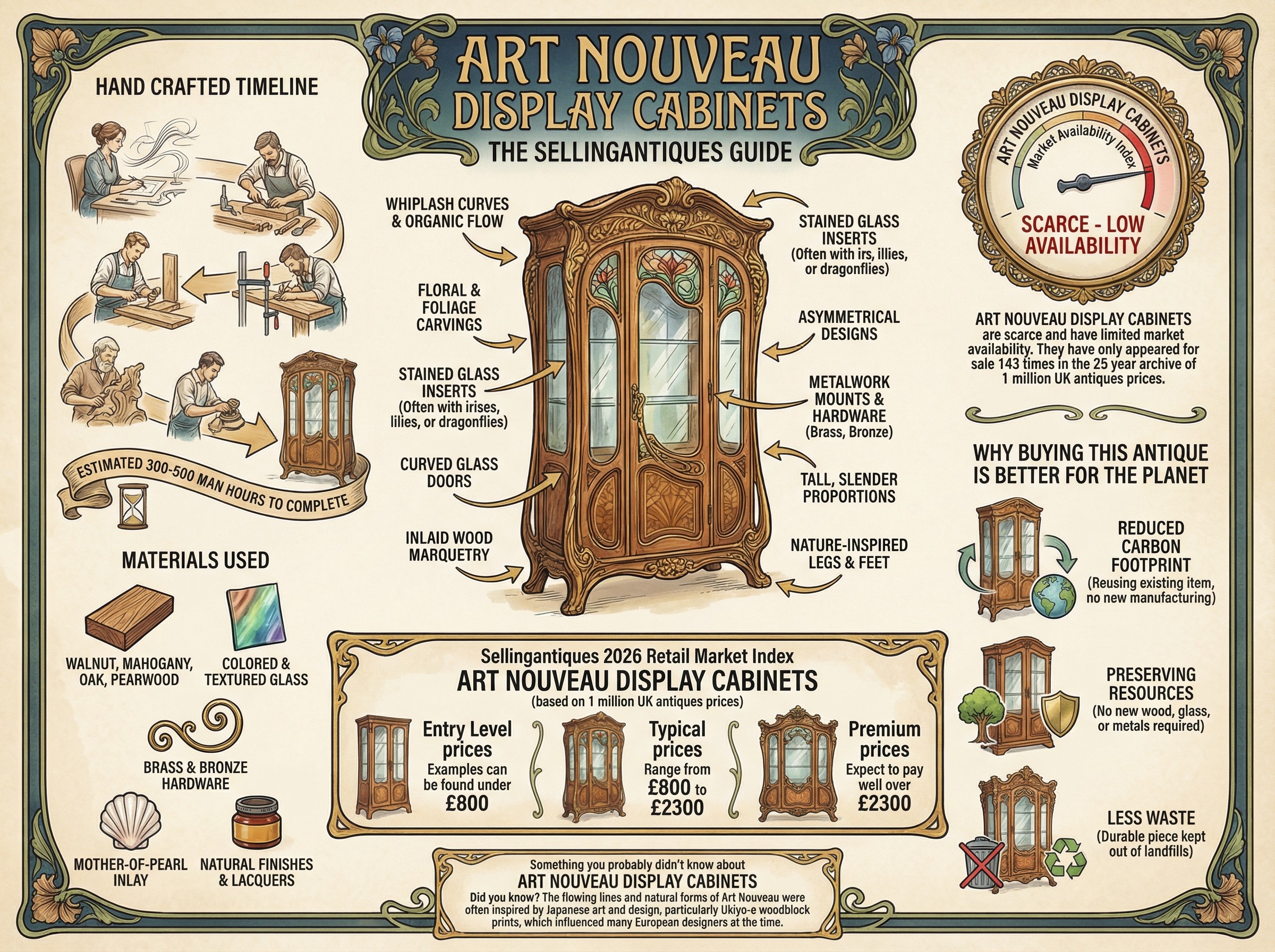 Art Nouveau Display Cabinets Guide Infographic