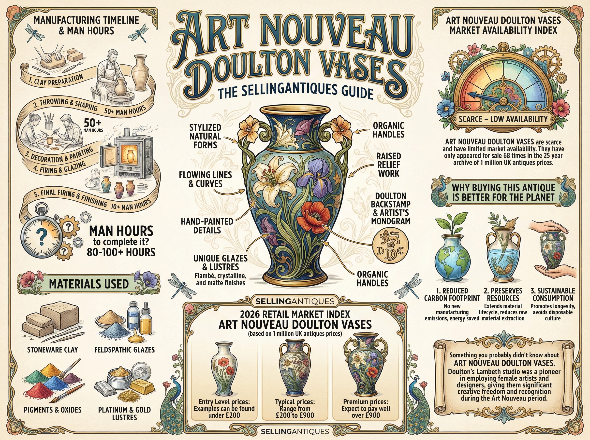 Art Nouveau Doulton Vases Guide Infographic