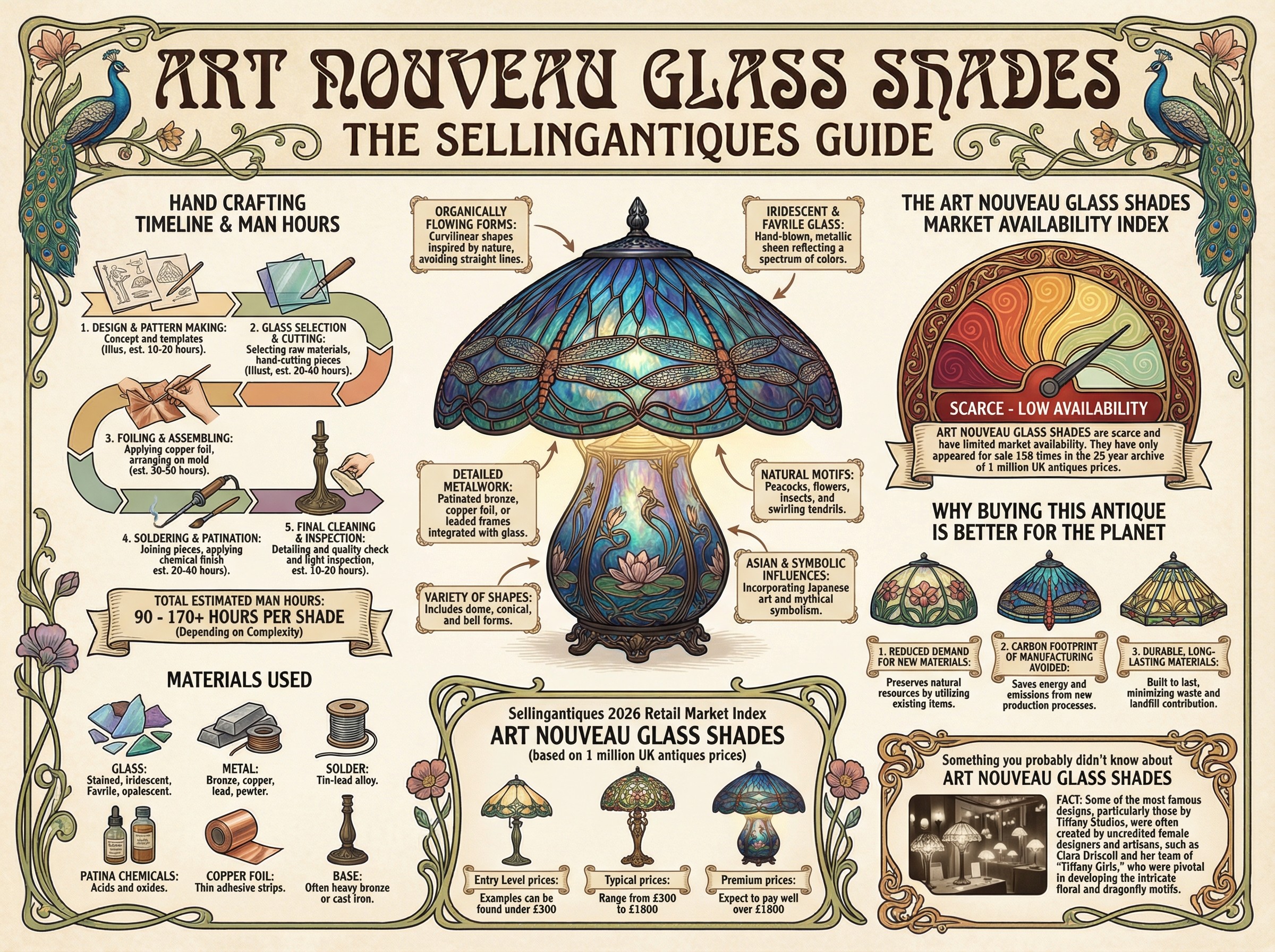 Art Nouveau Glass Shades Guide Infographic
