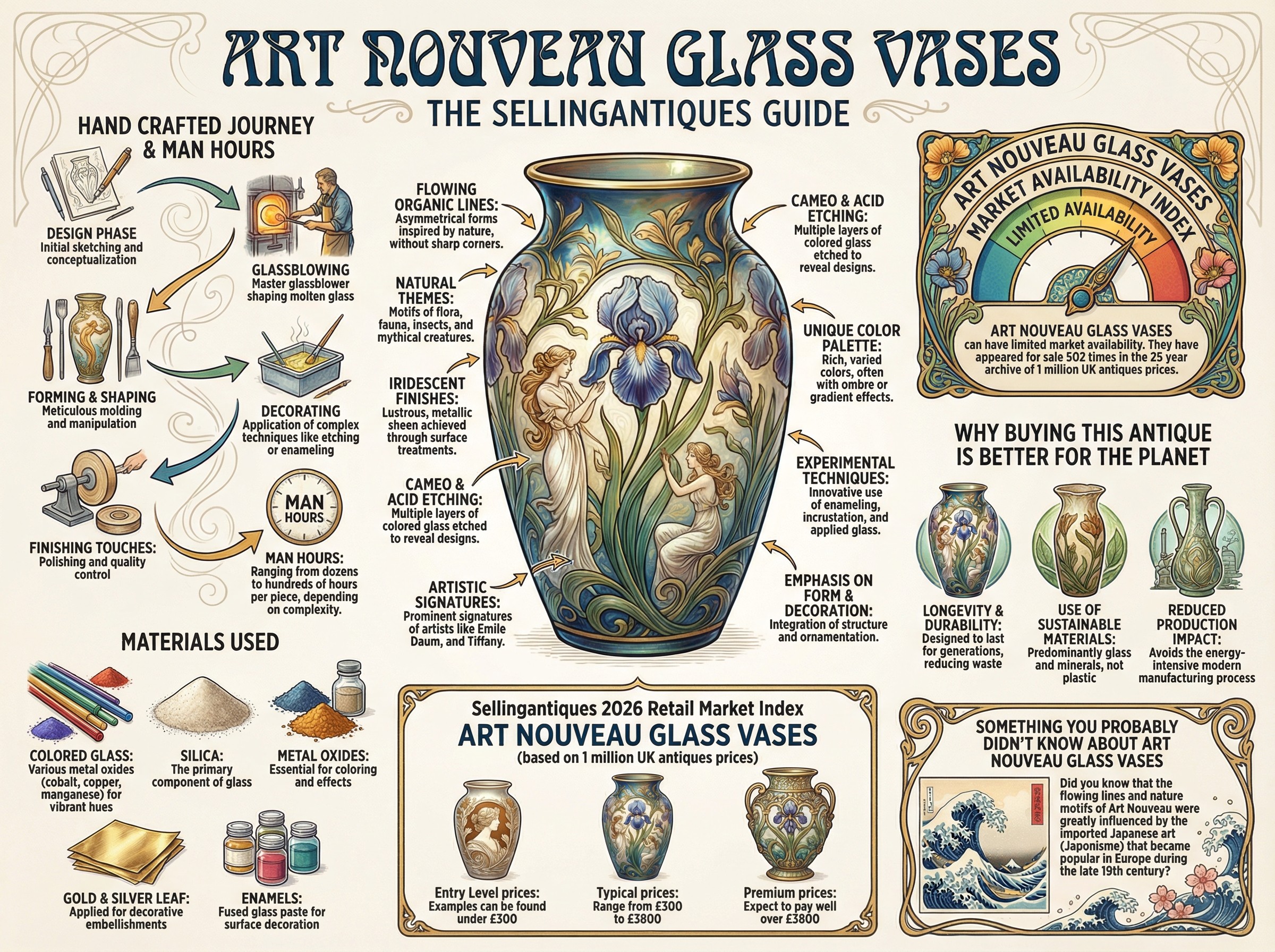 Art Nouveau Glass Vases Guide Infographic