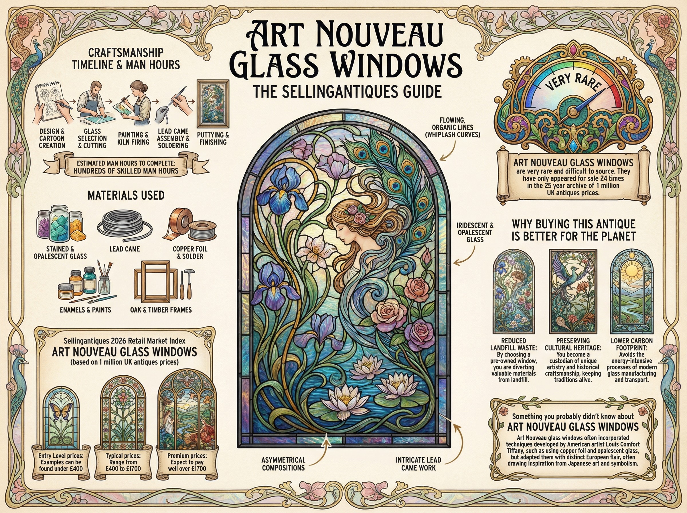 Art Nouveau Glass Windows Guide Infographic