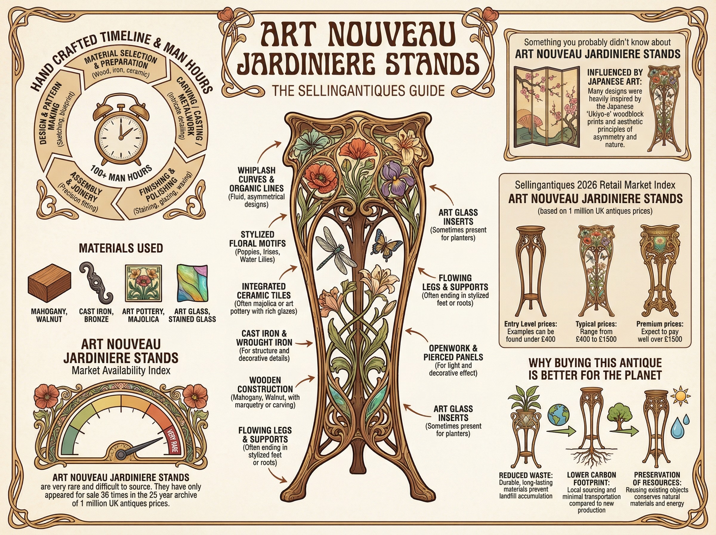 Art Nouveau Jardiniere Stands Guide Infographic