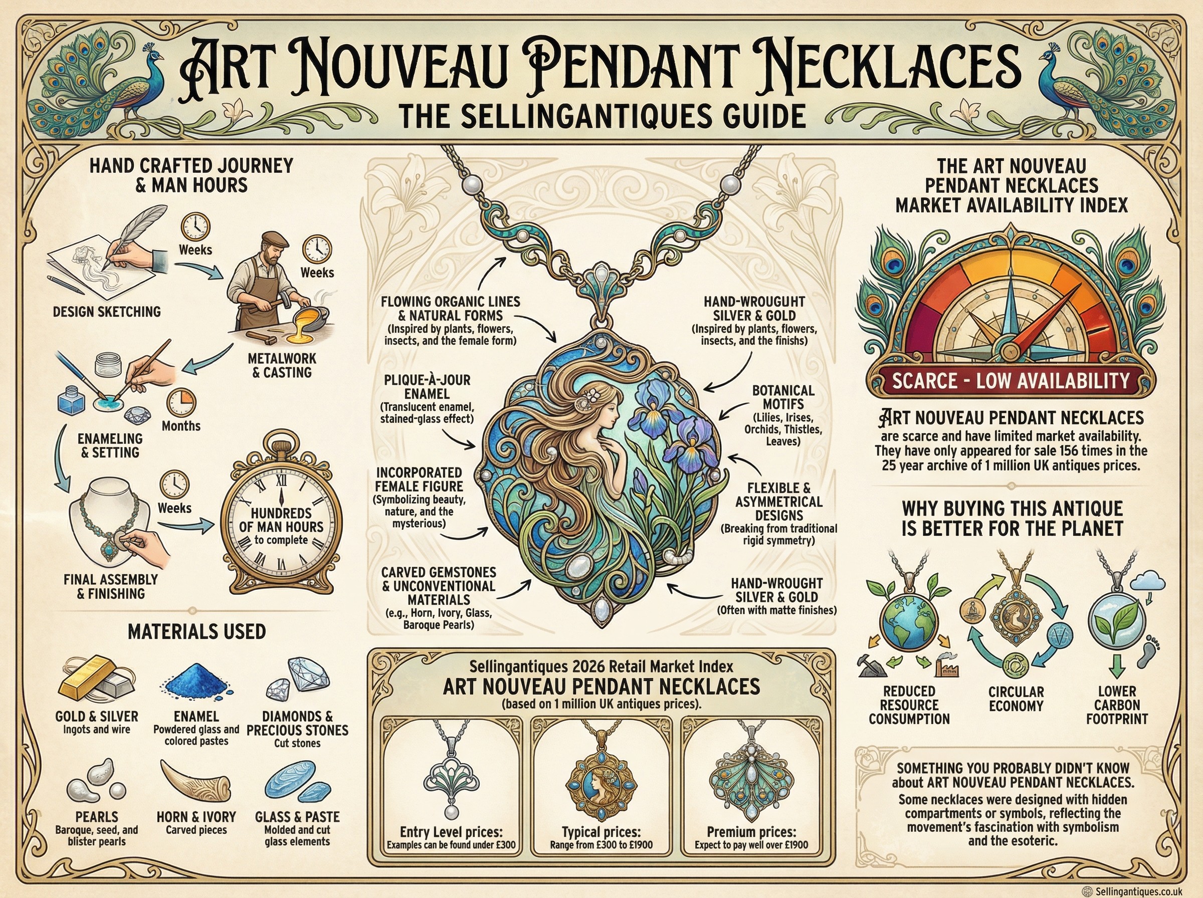 Art Nouveau Pendant Necklaces Guide Infographic