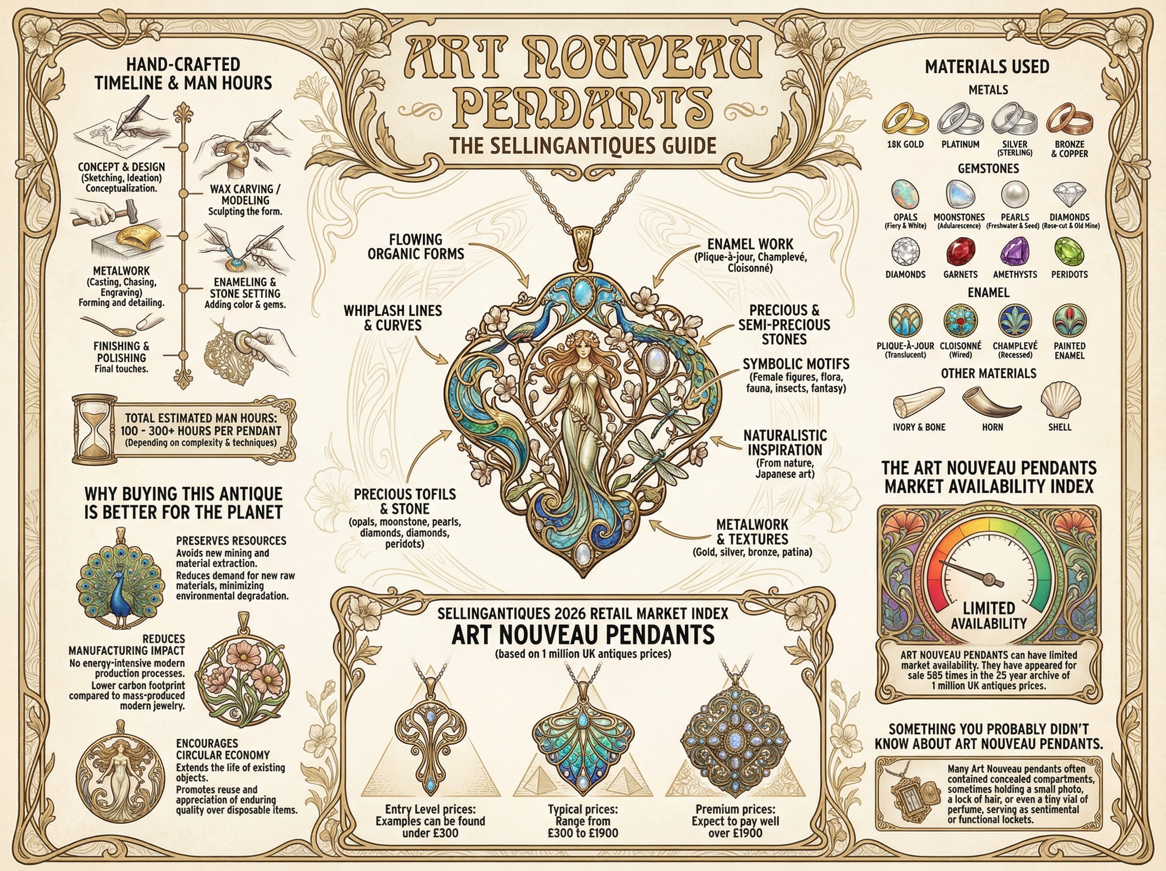 Art Nouveau Pendants Guide Infographic