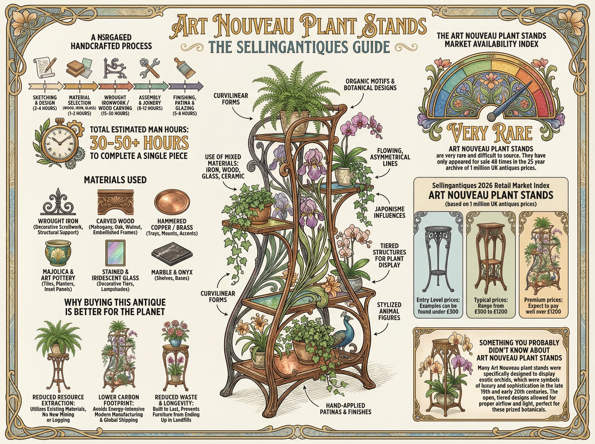Art Nouveau Plant Stands Guide Infographic