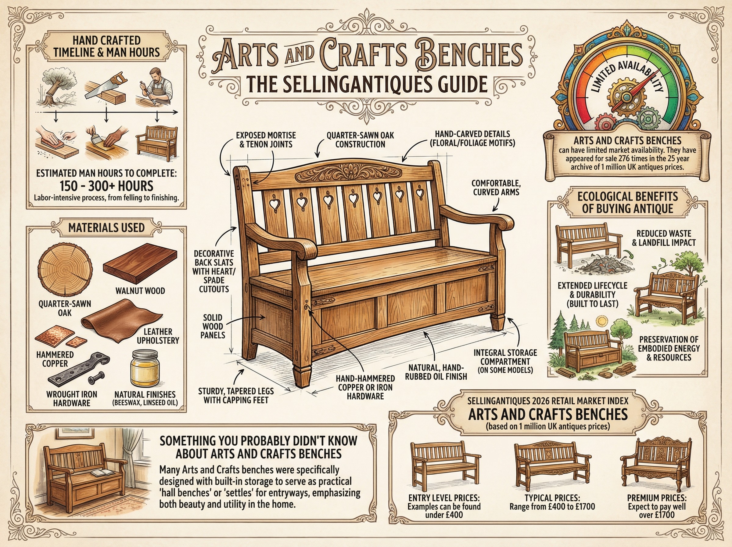 Arts And Crafts Benches Guide Infographic