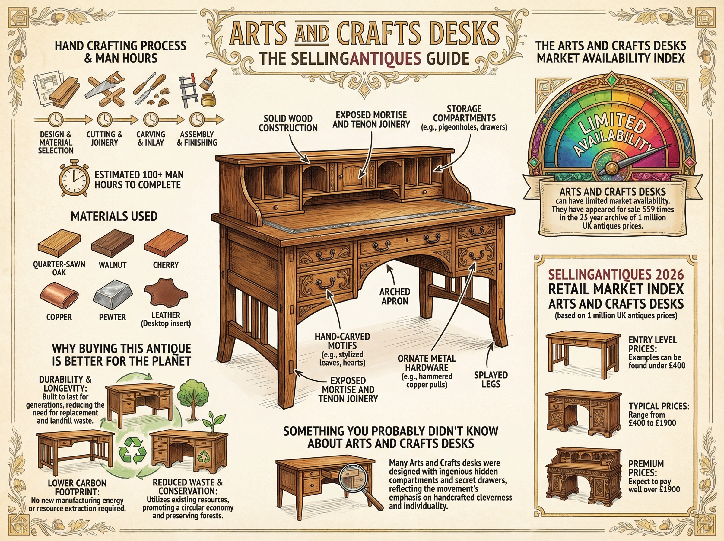Arts And Crafts Desks Guide Infographic