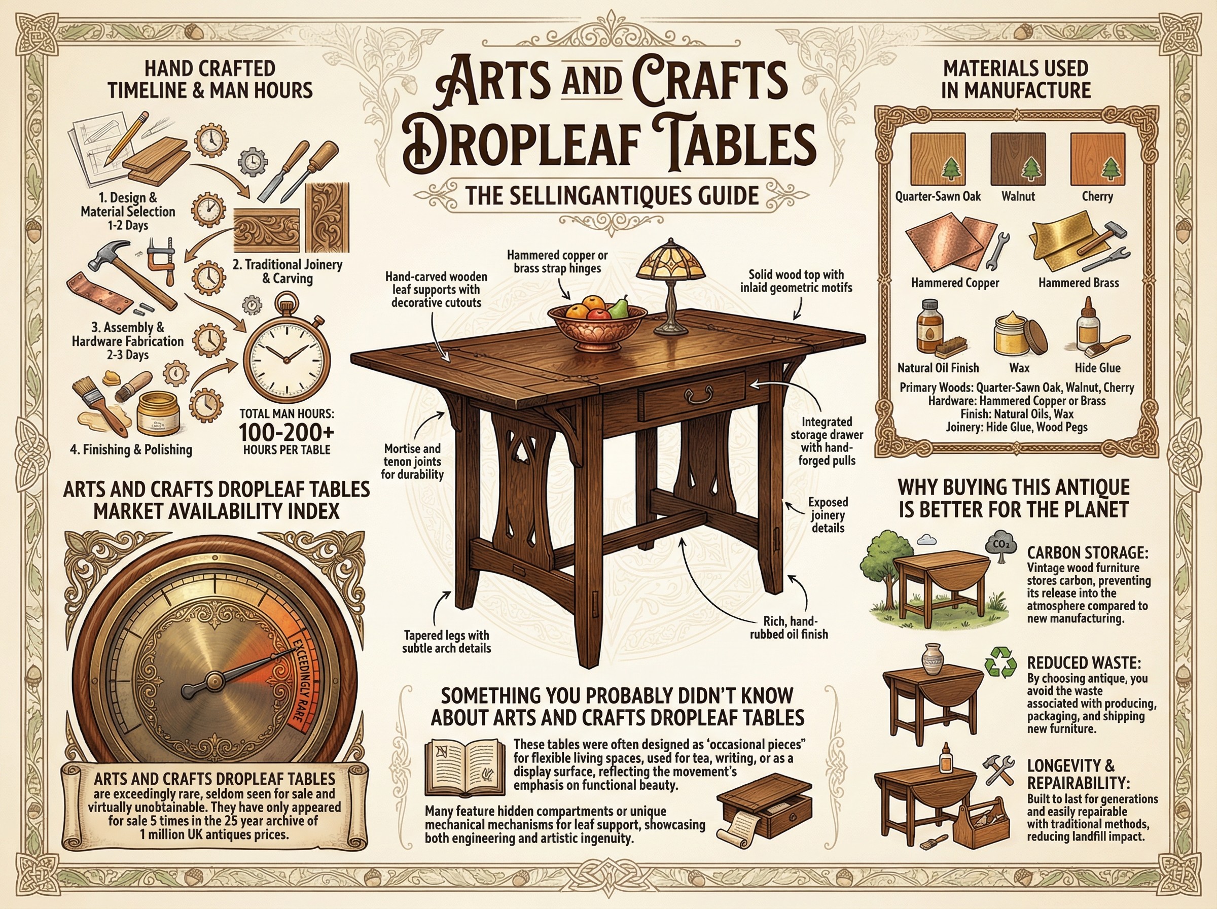 Arts And Crafts Dropleaf Tables Guide Infographic