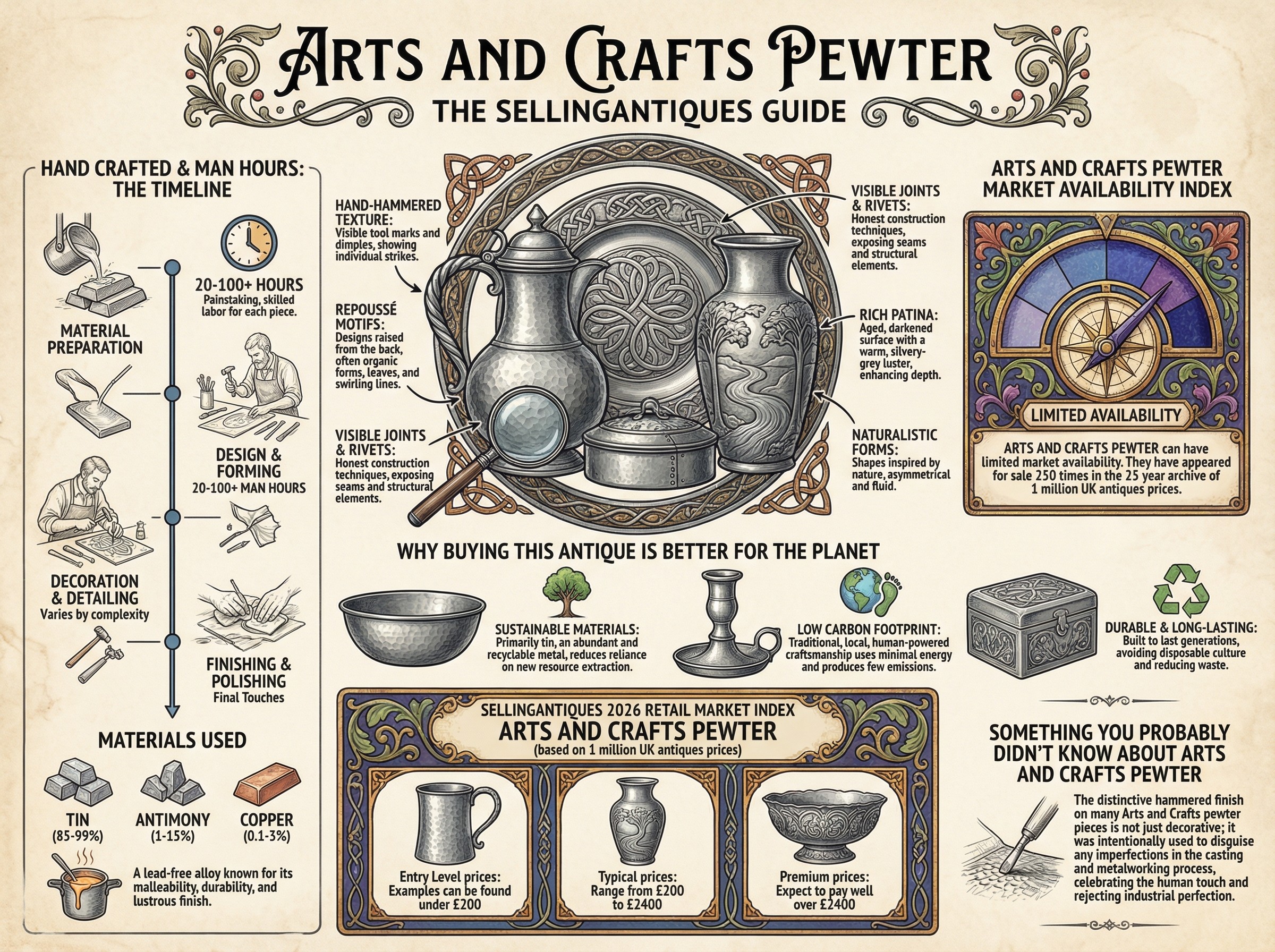 Arts And Crafts Pewter Guide Infographic