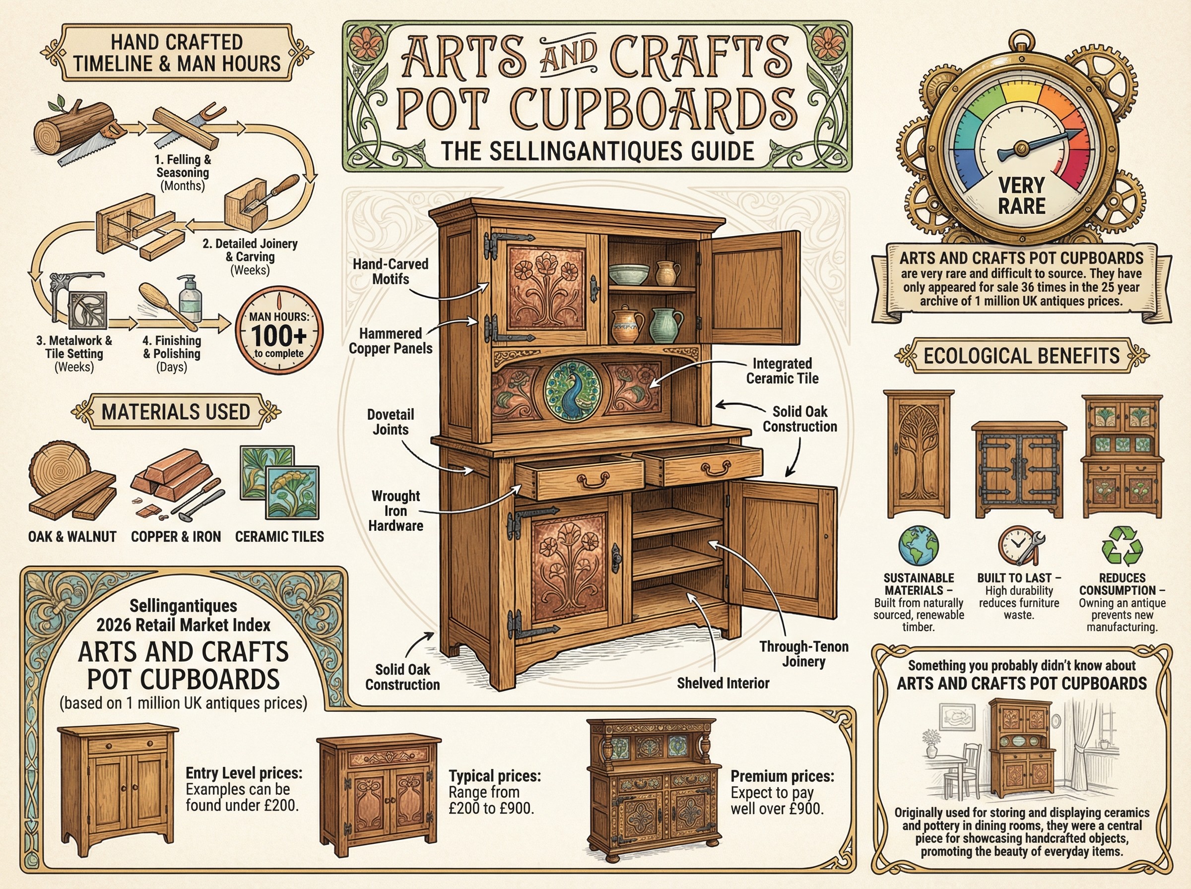 Arts And Crafts Pot Cupboards Guide Infographic