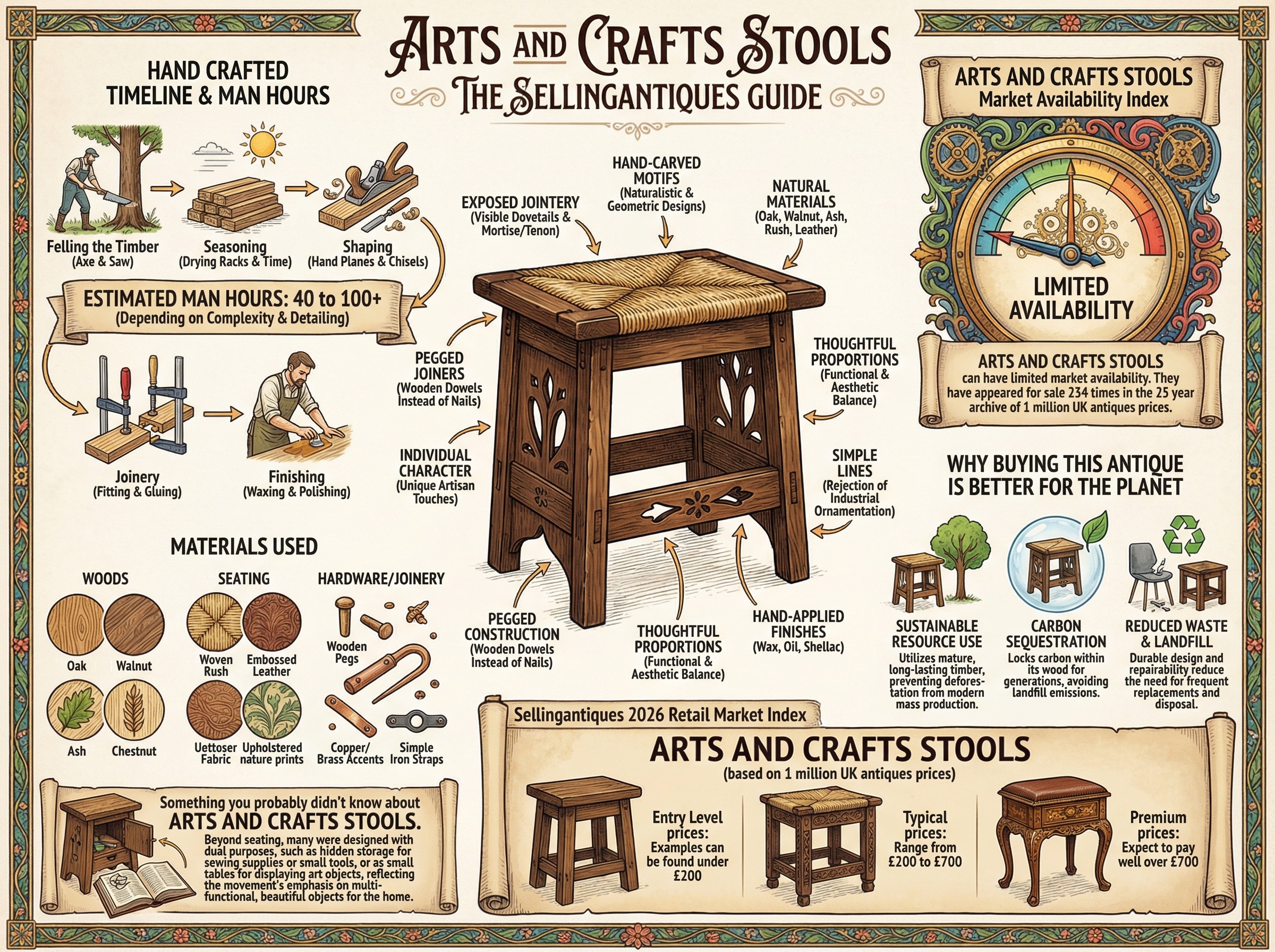 Arts And Crafts Stools Guide Infographic