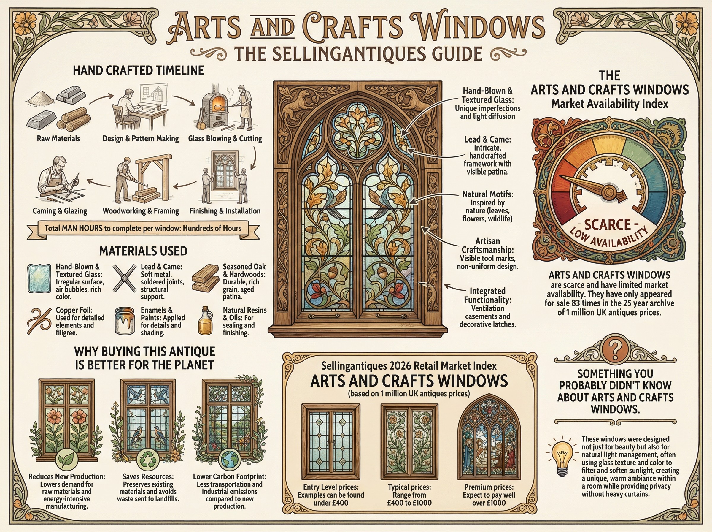 Arts And Crafts Windows Guide Infographic