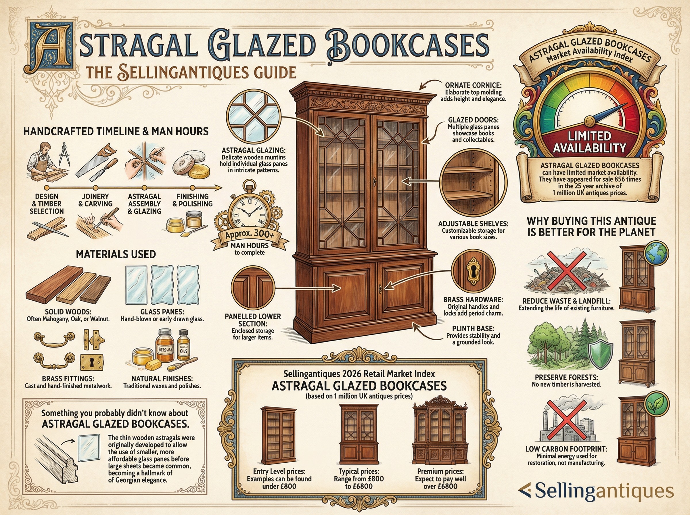 Astragal Glazed Bookcases Guide Infographic