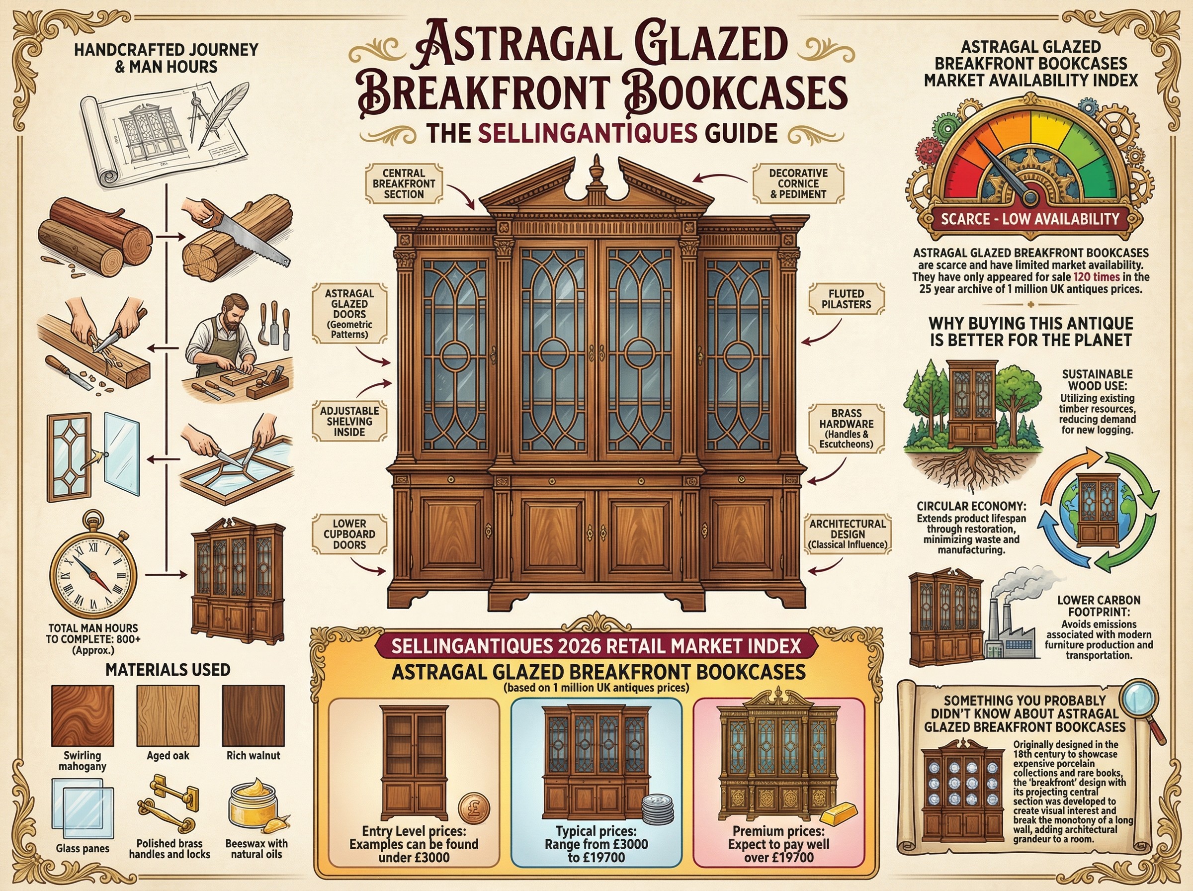 Astragal Glazed Breakfront Bookcases Guide Infographic