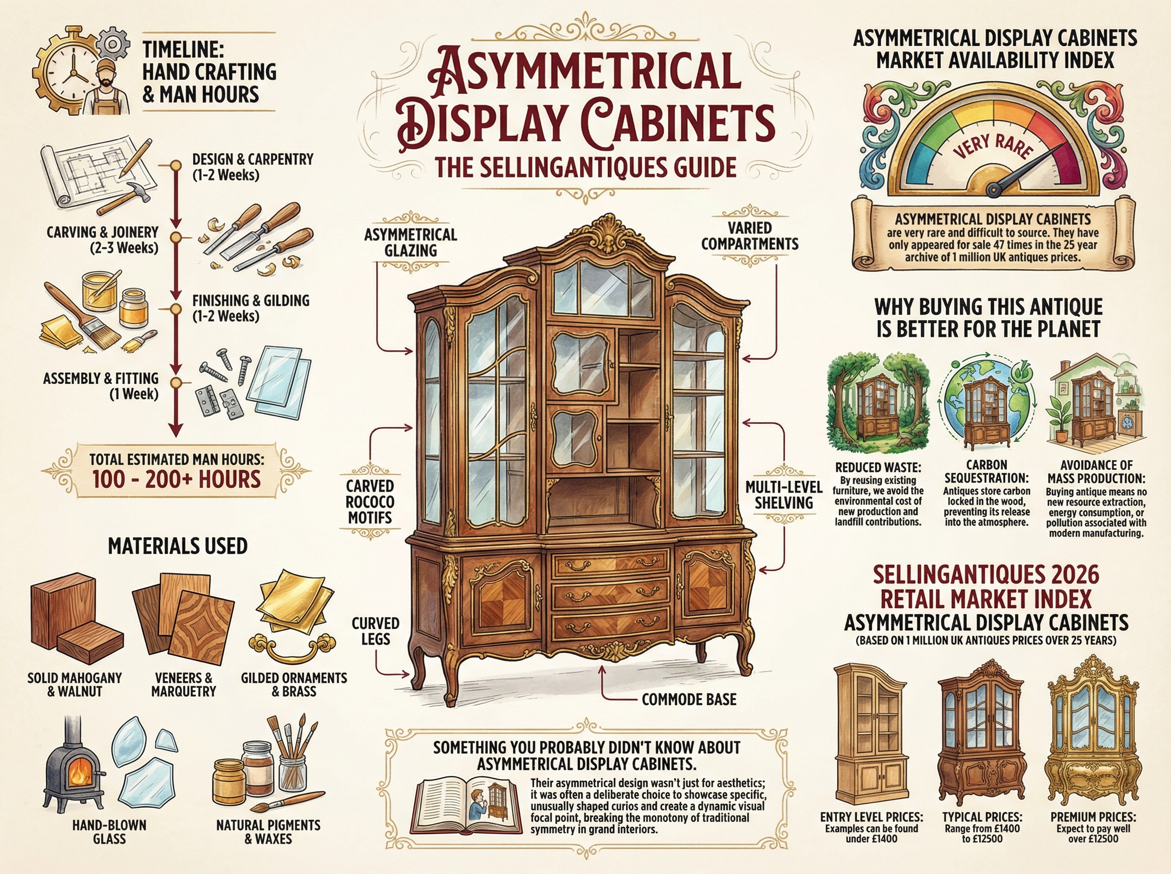 Asymmetrical Display Cabinets Guide Infographic