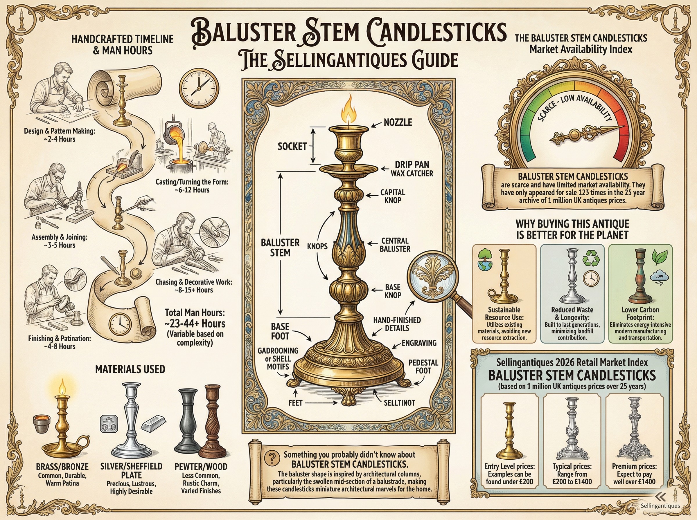 Baluster Stem Candlesticks Guide Infographic