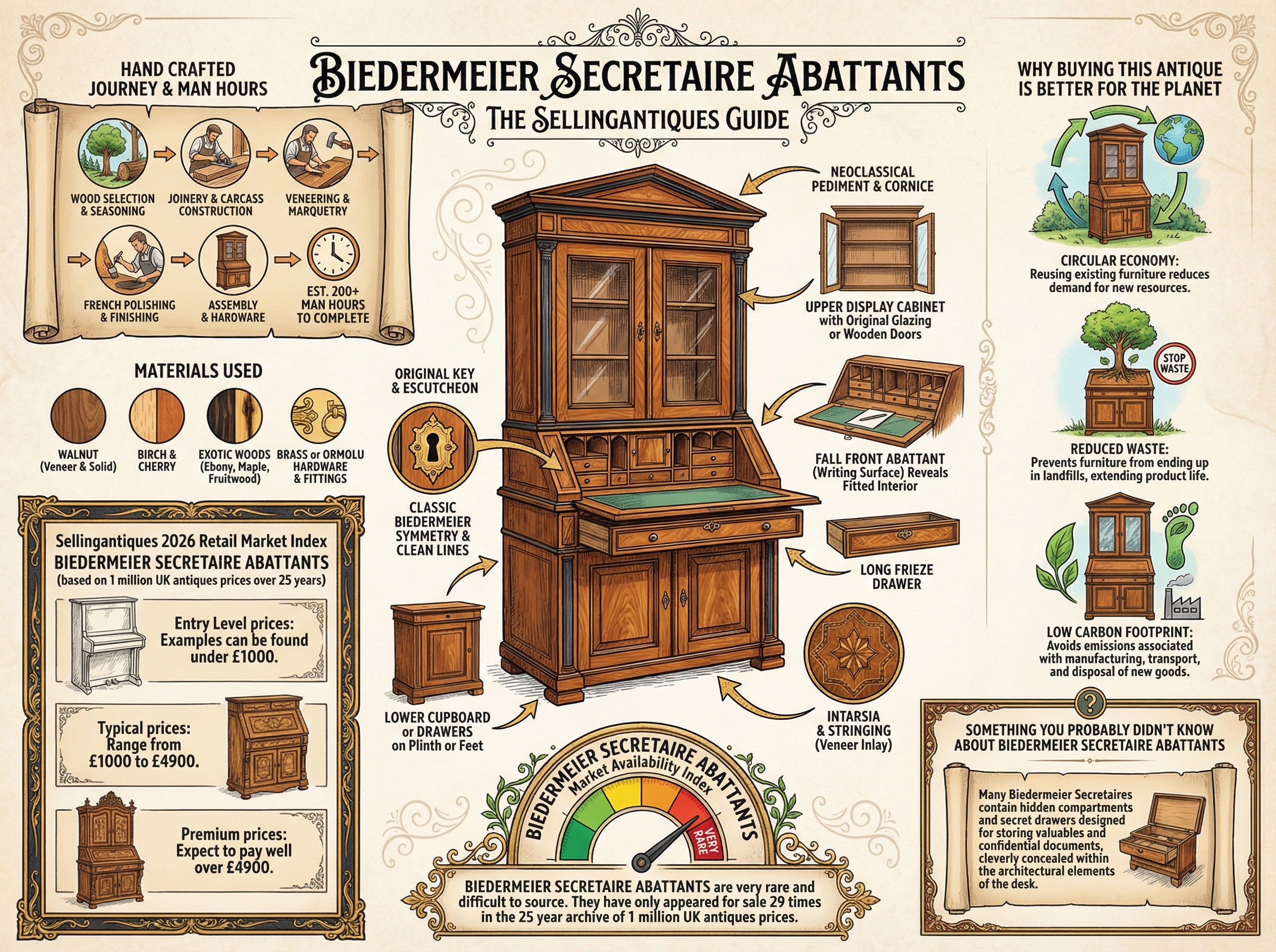 Biedermeier Secretaire Abattants Guide Infographic