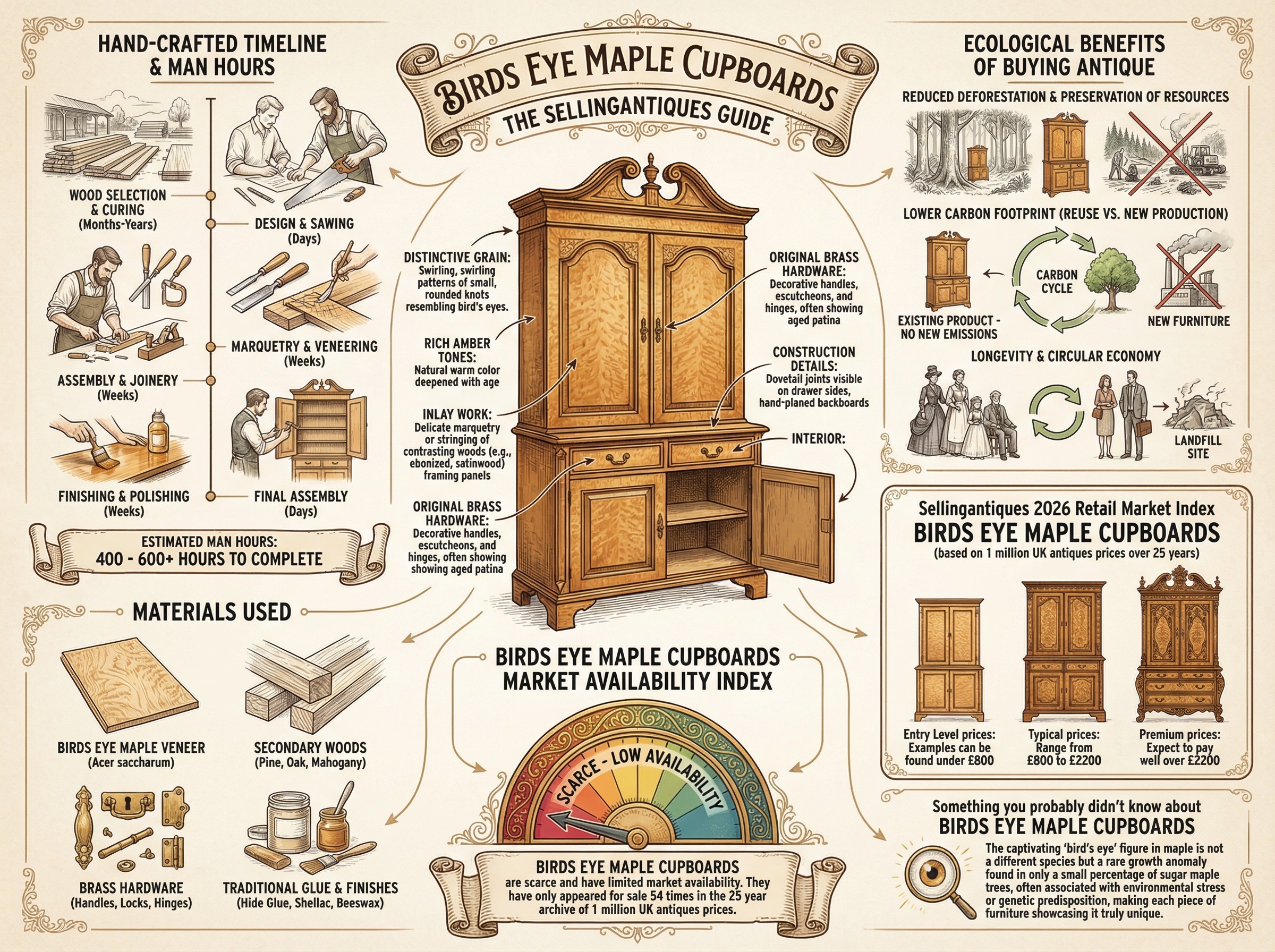 Birds Eye Maple Cupboards Guide Infographic