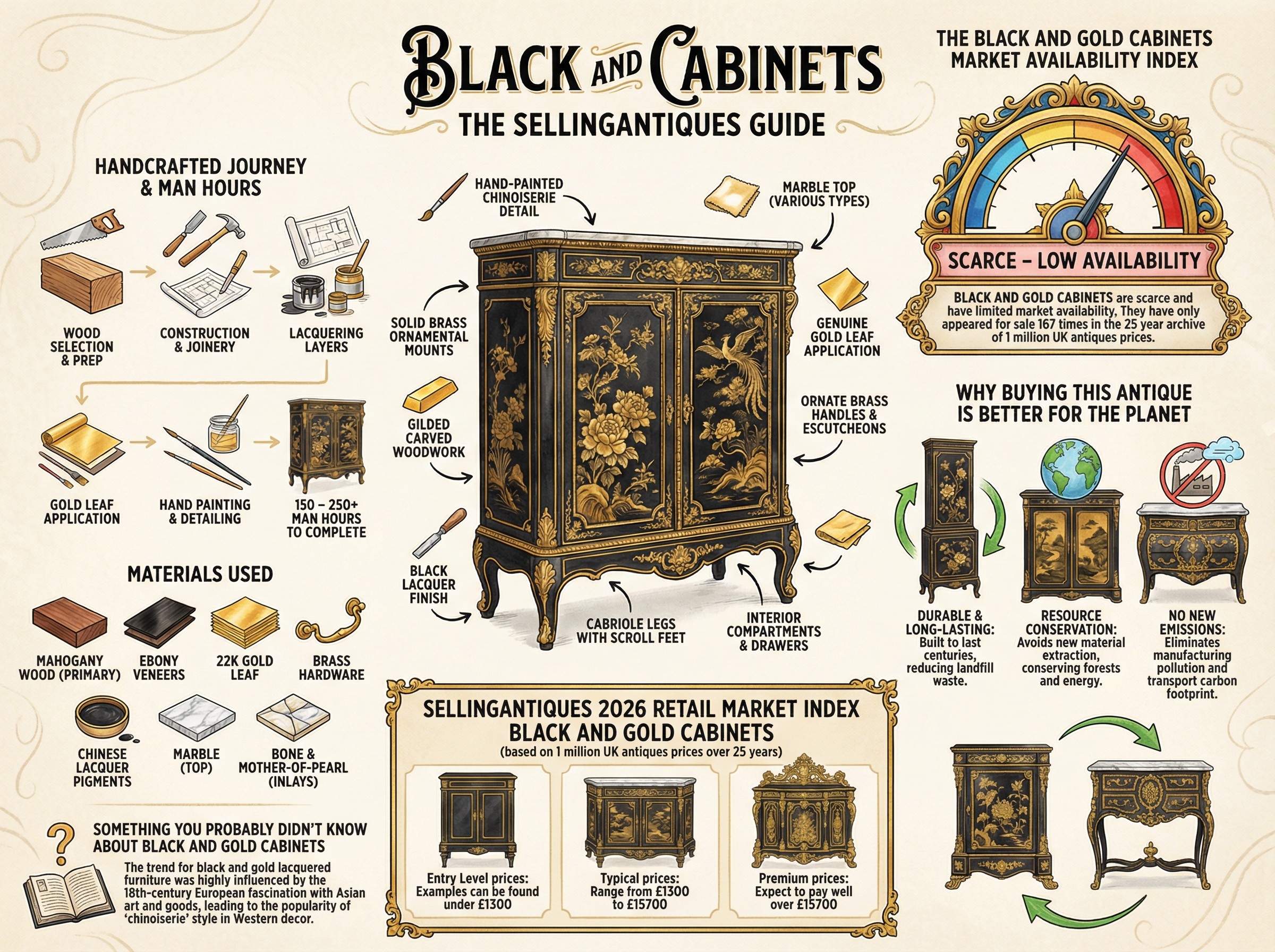 Black And Gold Cabinets Guide Infographic