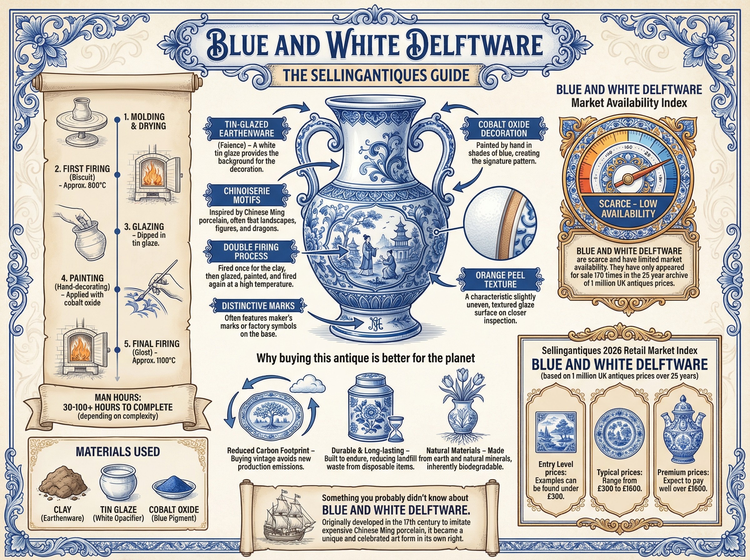 Blue And White Delftware Guide Infographic