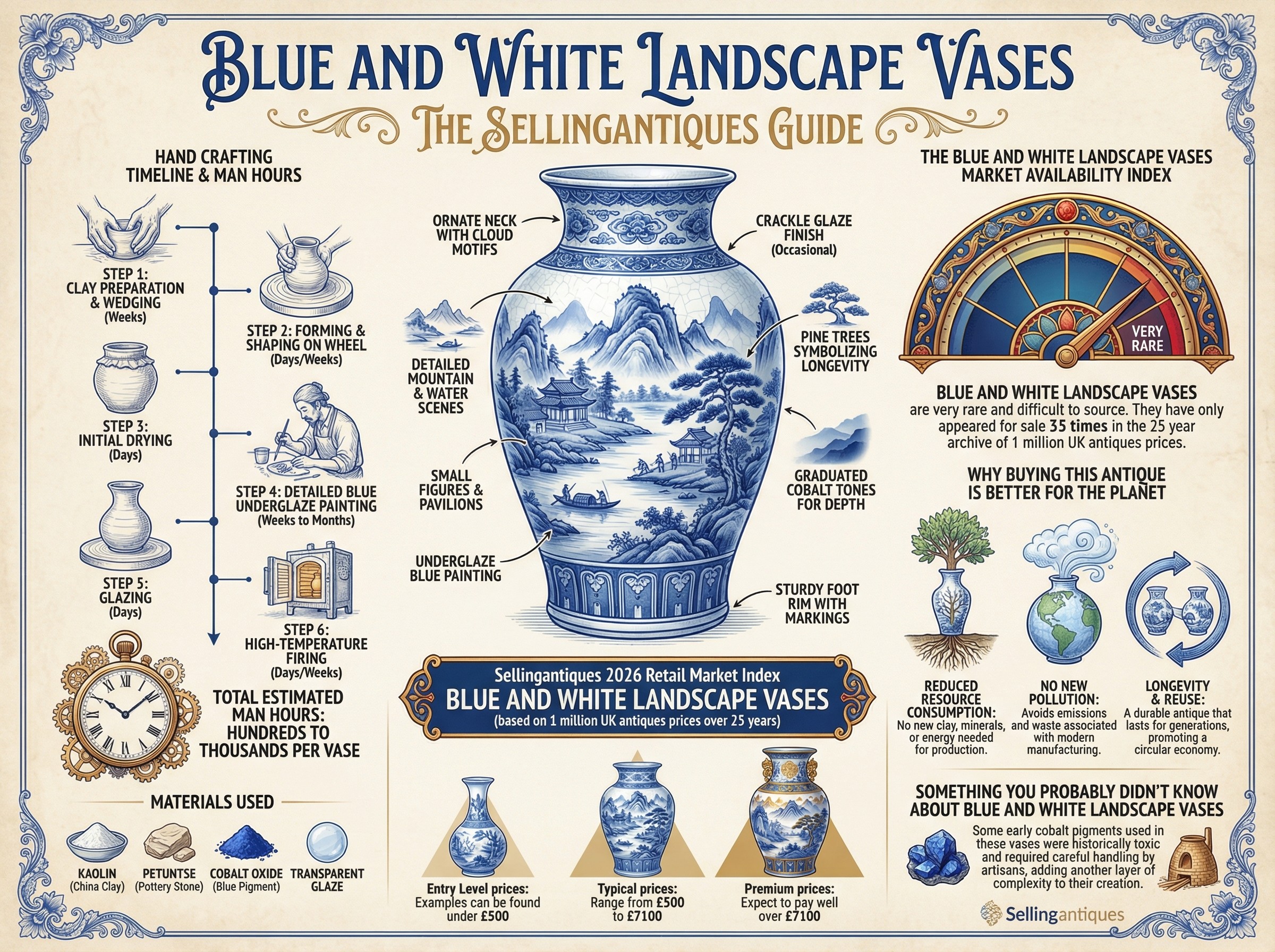 Vase Guide The Sellingantiques Guide to Blue And White Landscape Vases