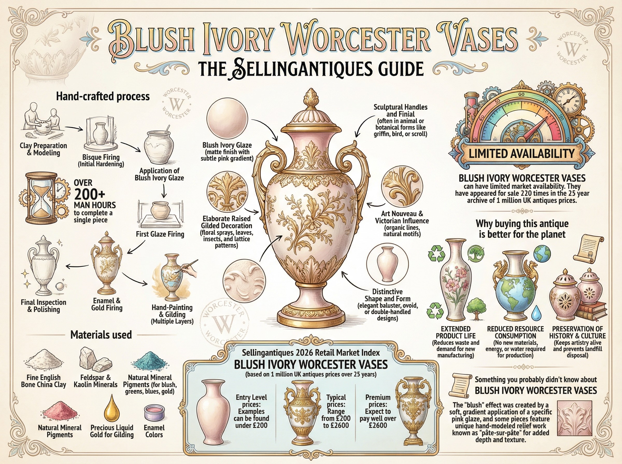 Blush Ivory Worcester Vases Guide Infographic