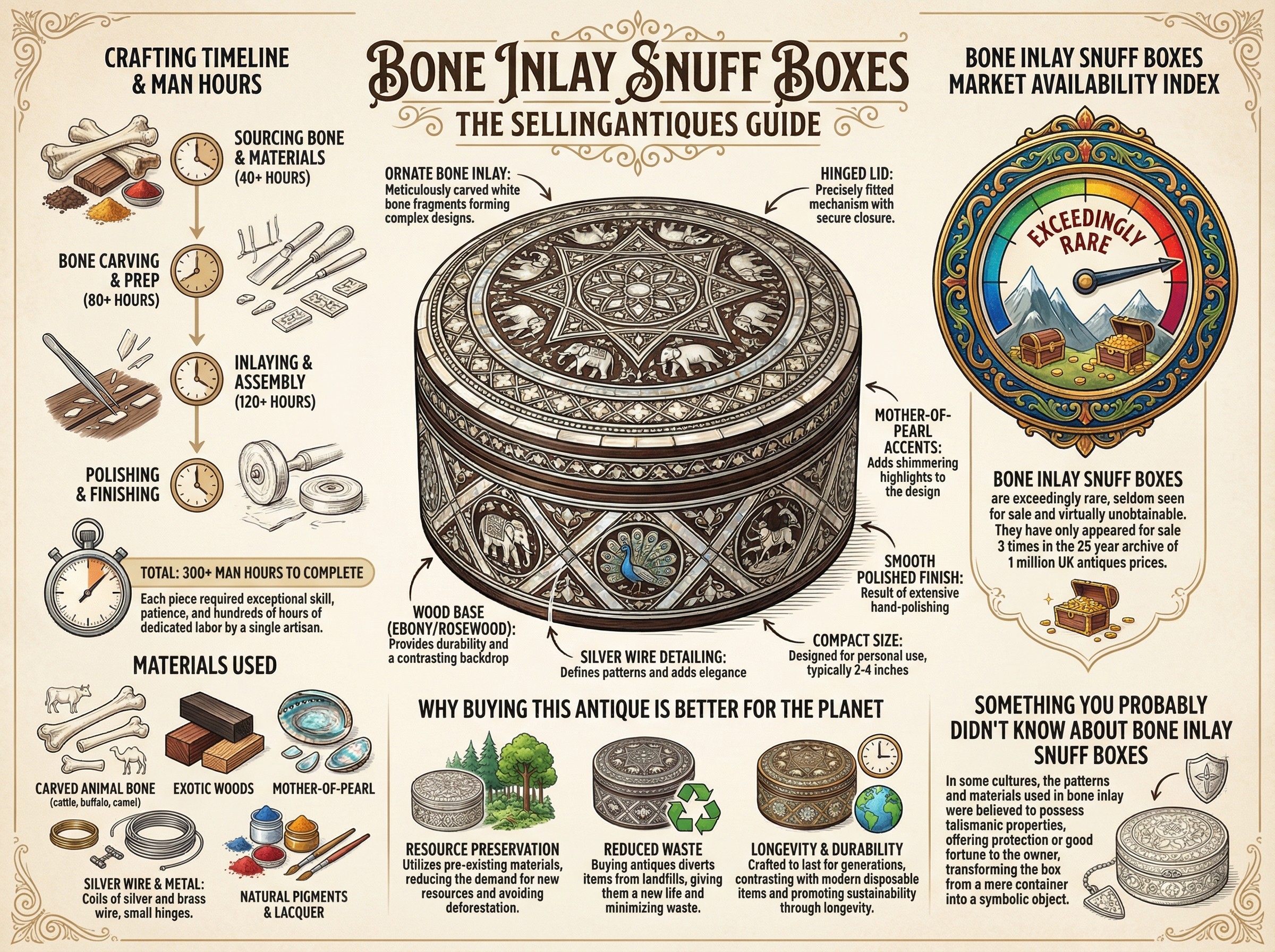 The Sellingantiques Guide to Bone Inlay Snuff Boxes