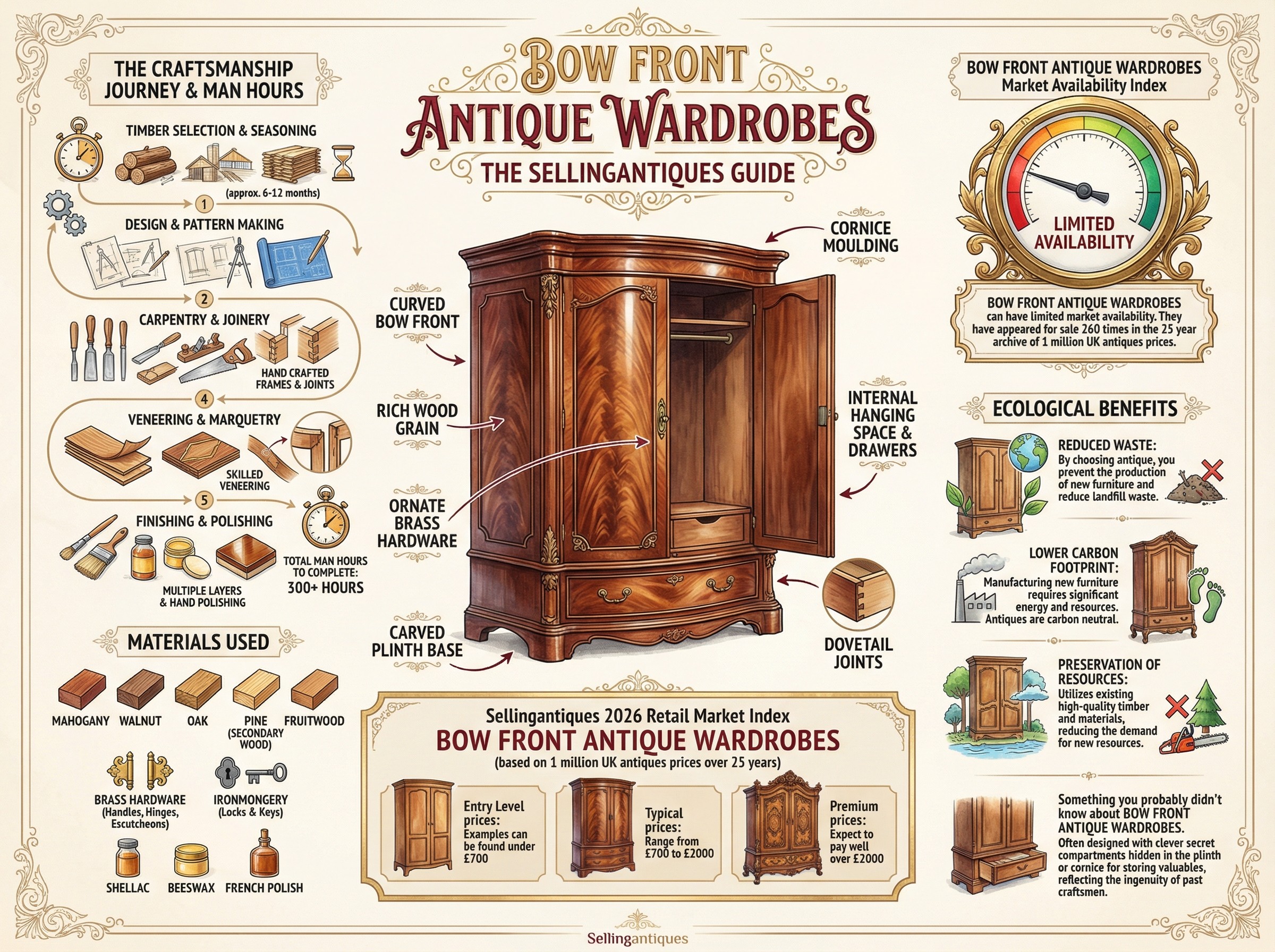 Bow Front Antique Wardrobes Guide Infographic