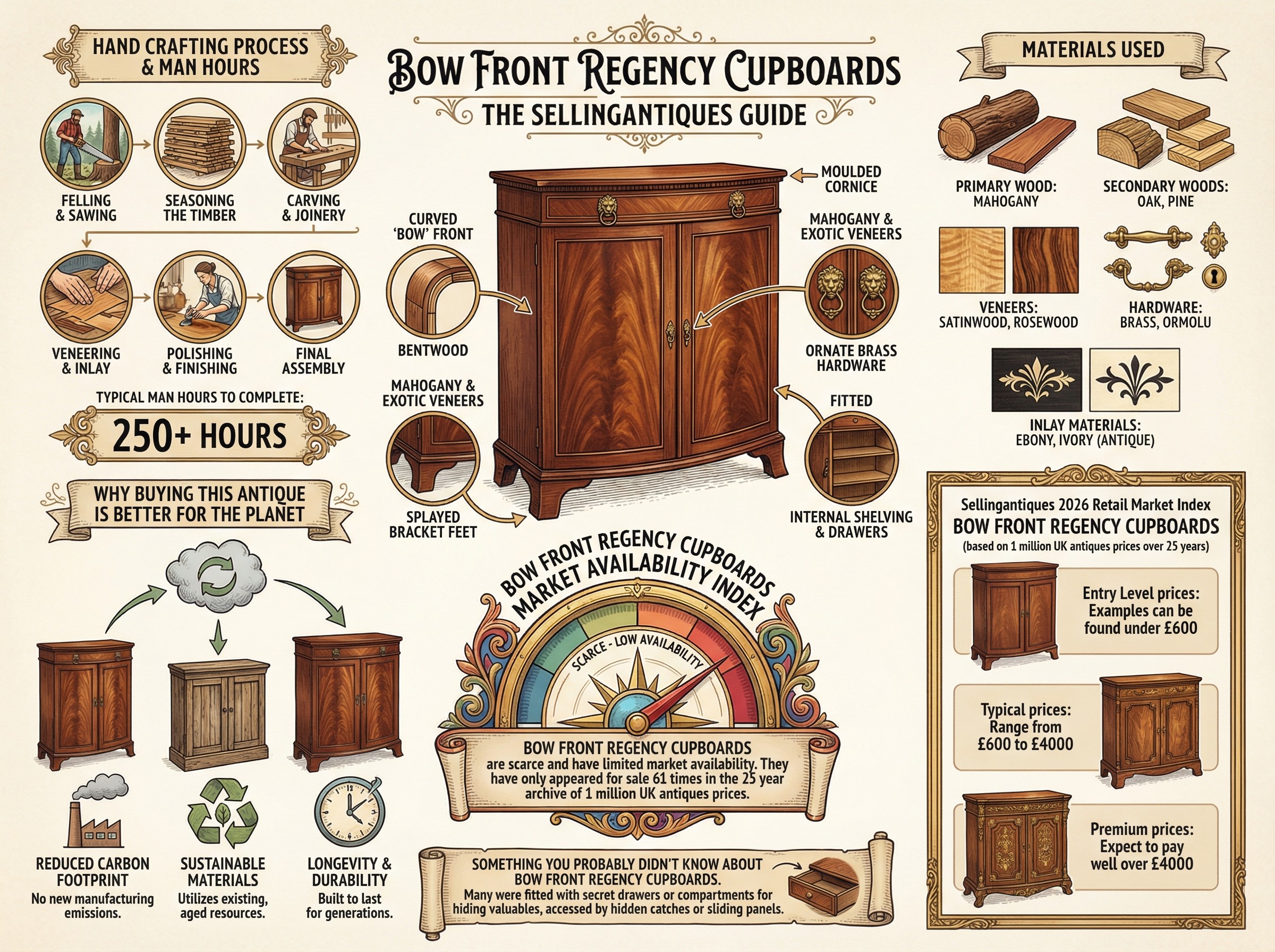 Bow Front Regency Cupboards Guide Infographic