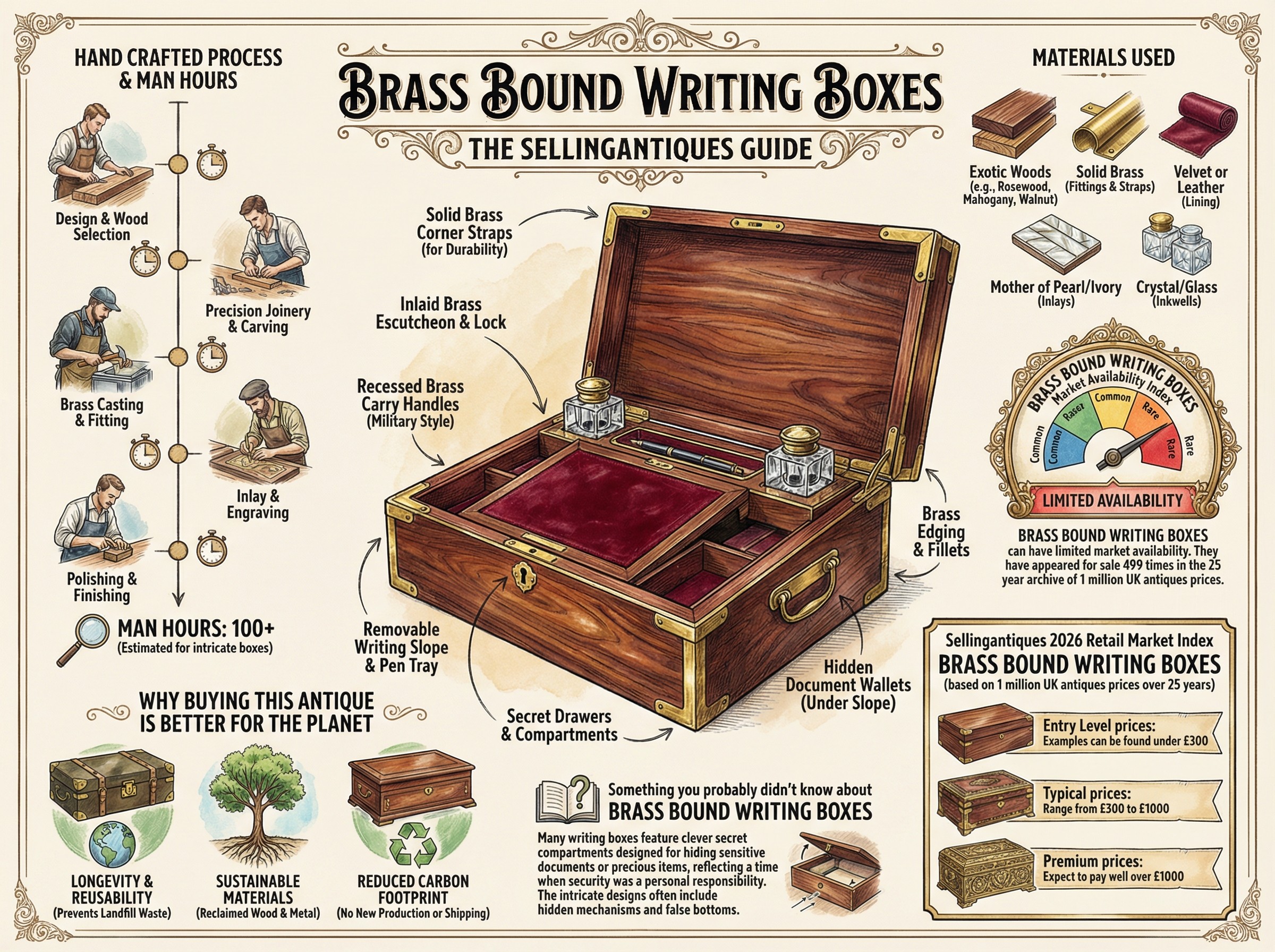 Brass Bound Writing Boxes Guide Infographic