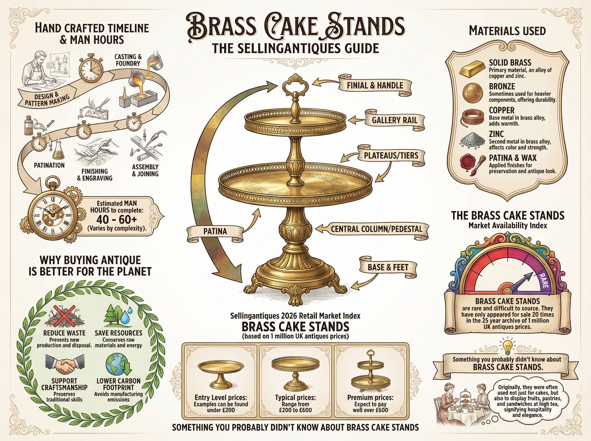 Brass Cake Stands Guide Infographic