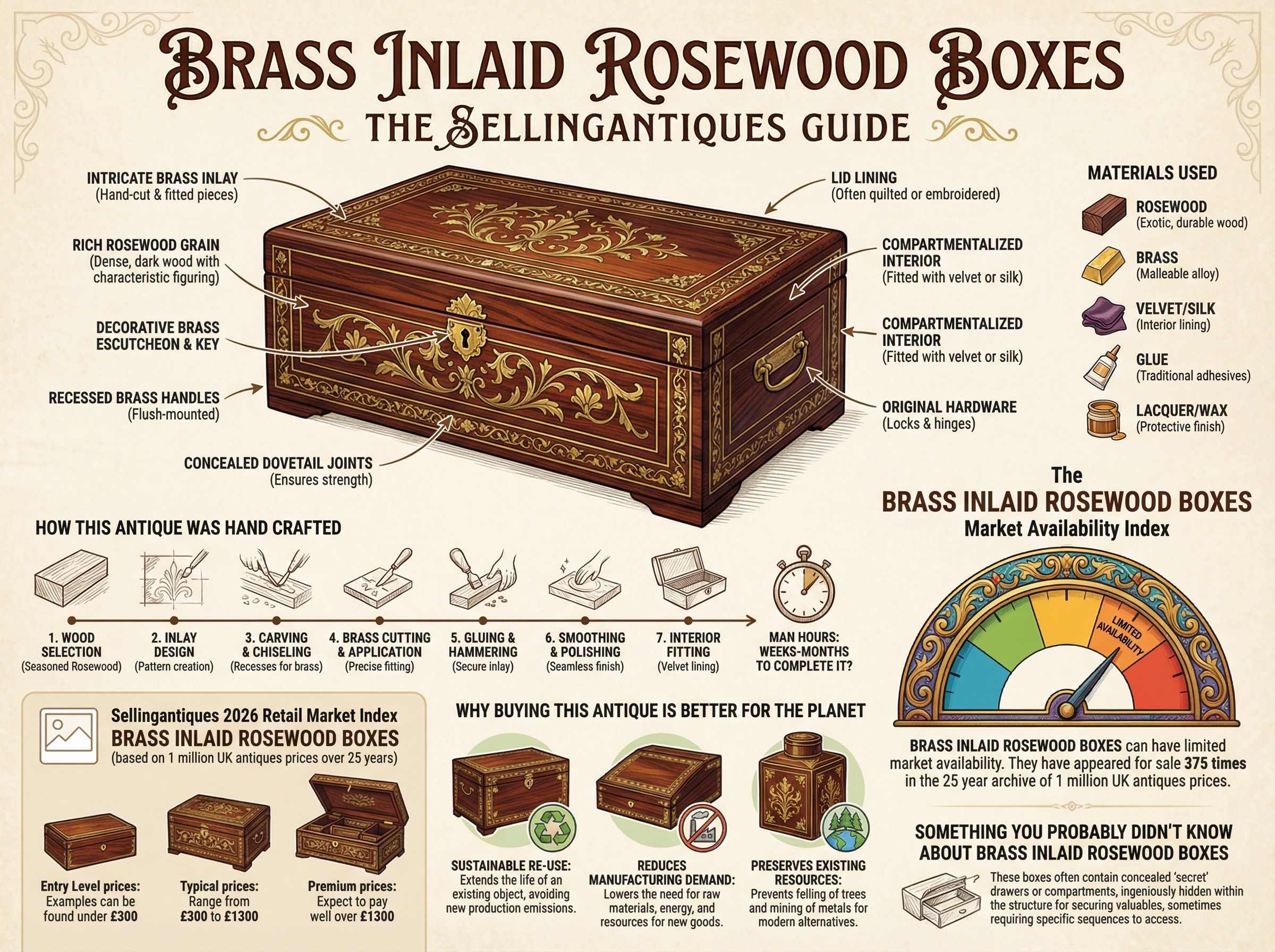 Brass Inlaid Rosewood Boxes Guide Infographic