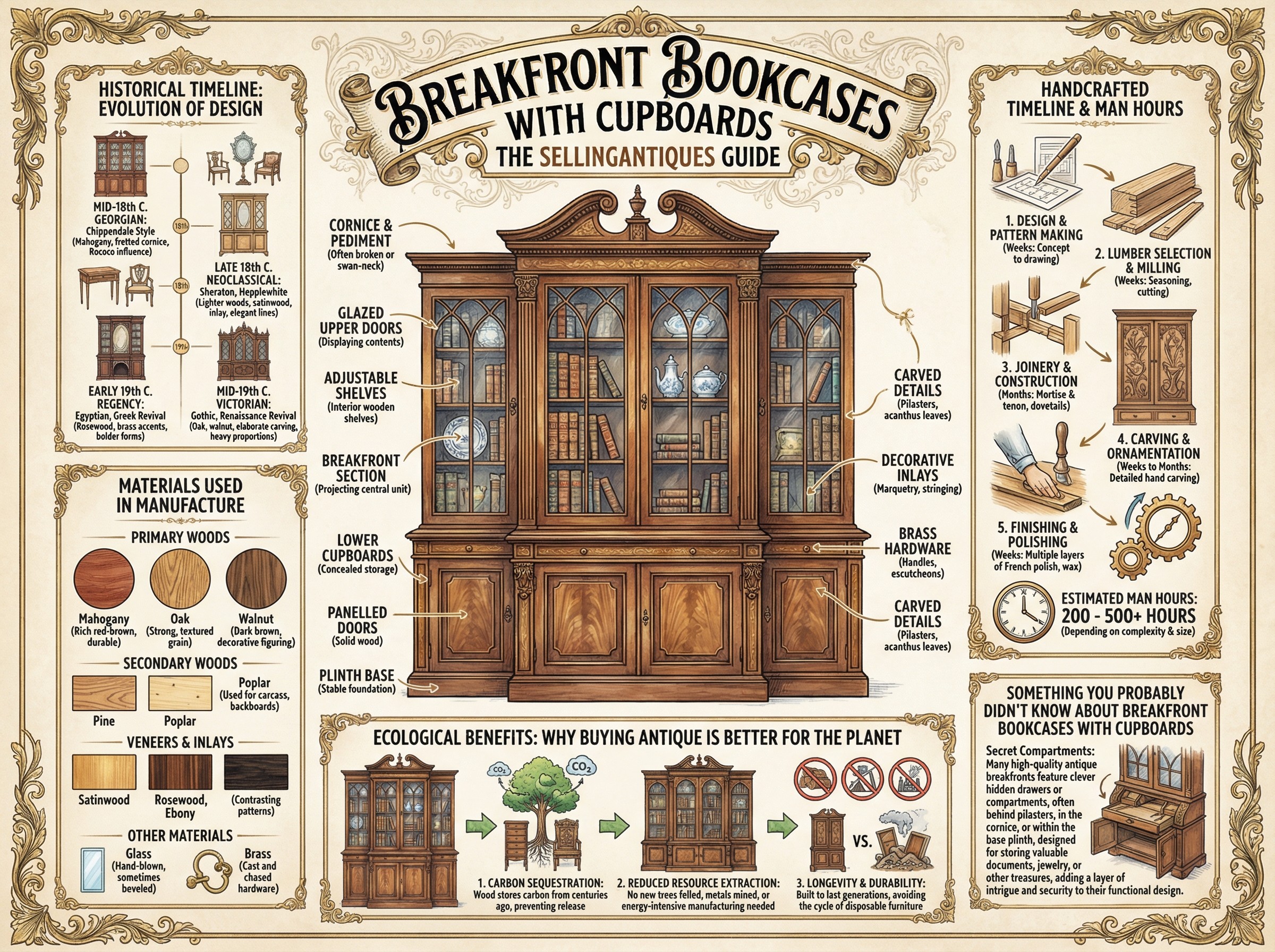 Breakfront Bookcases With Cupboards Guide Infographic